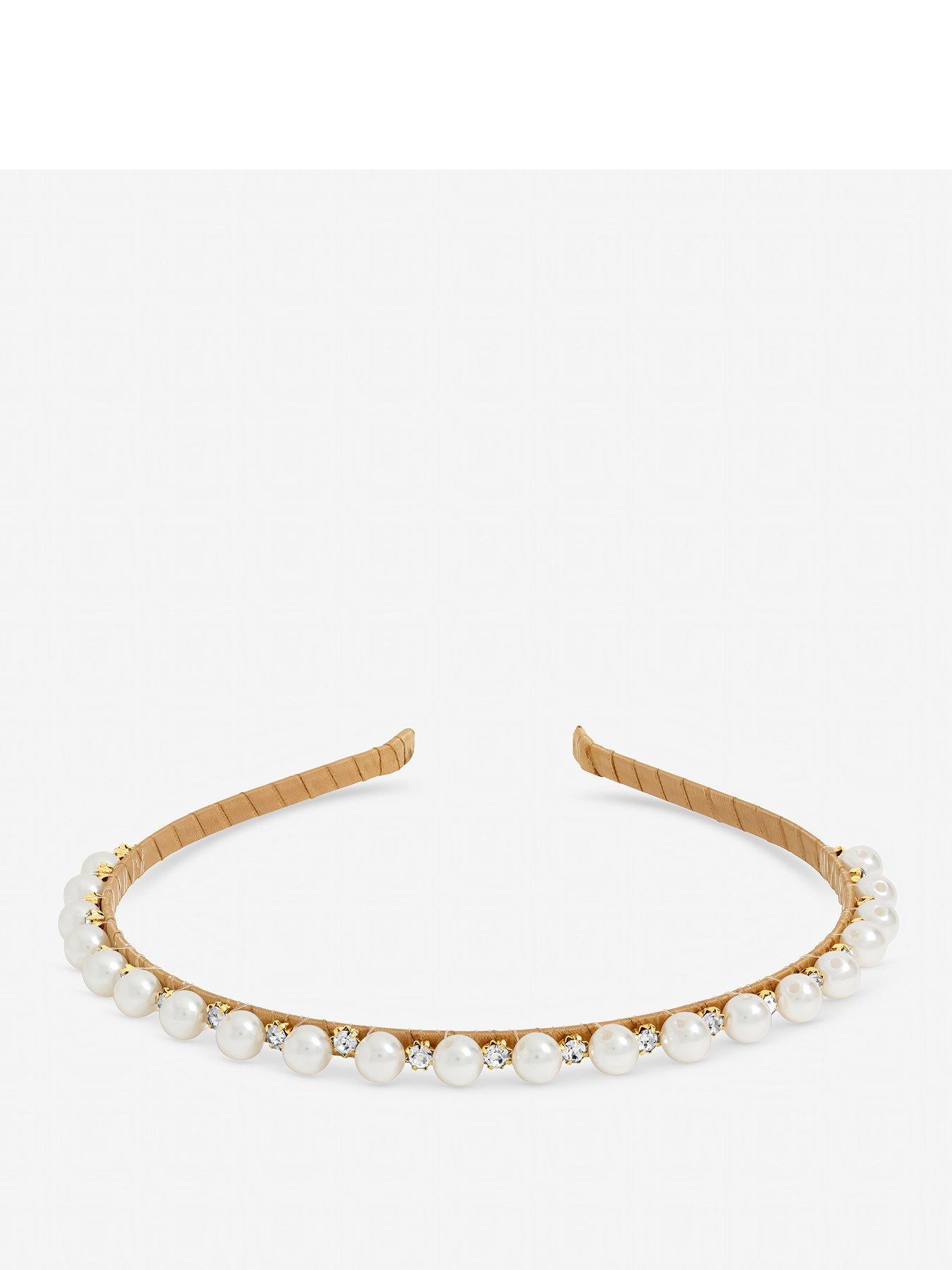 Image 1 of 3 of Jon Richard Jon Richard Gold Plated Pearl and Crystal Headband