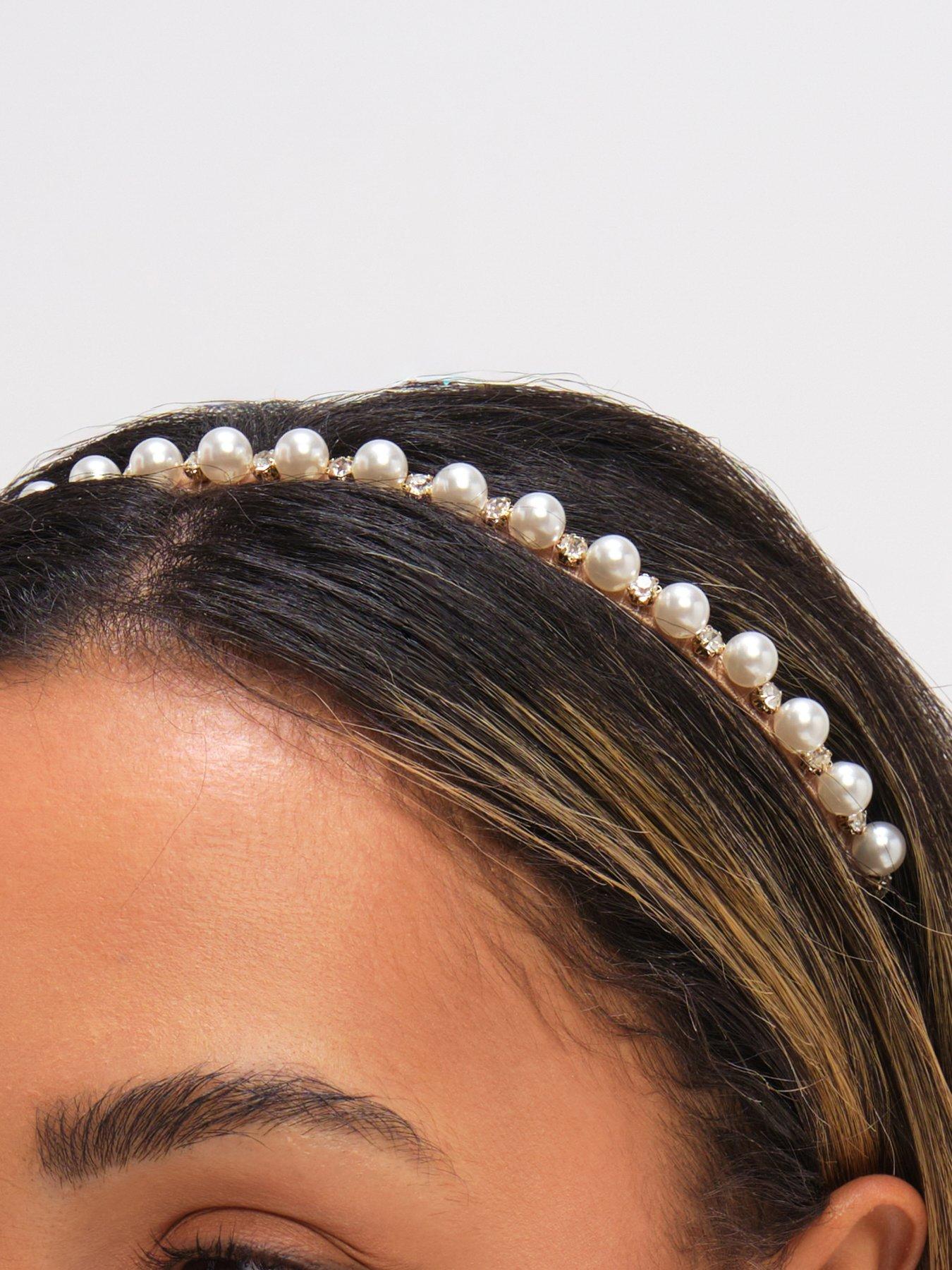Image 2 of 3 of Jon Richard Jon Richard Gold Plated Pearl and Crystal Headband