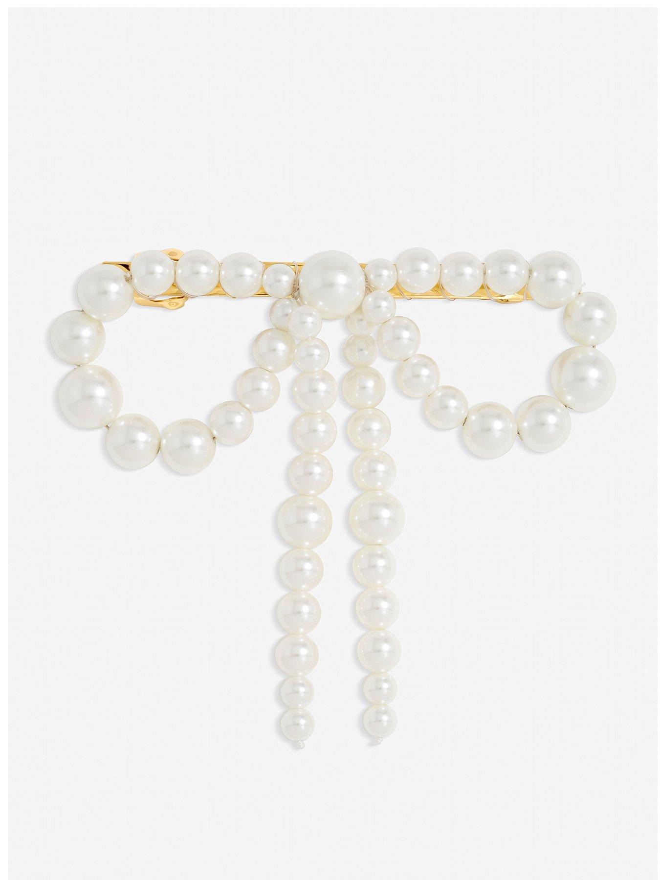 Image 1 of 2 of Jon Richard Gold Plated Pearl Bow Hair Clip