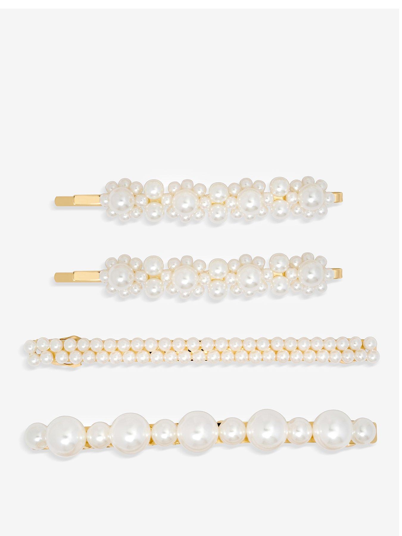 Image 1 of 1 of Jon Richard Jon Richard Gold Plated Mixed Pearl Slides - Multipack