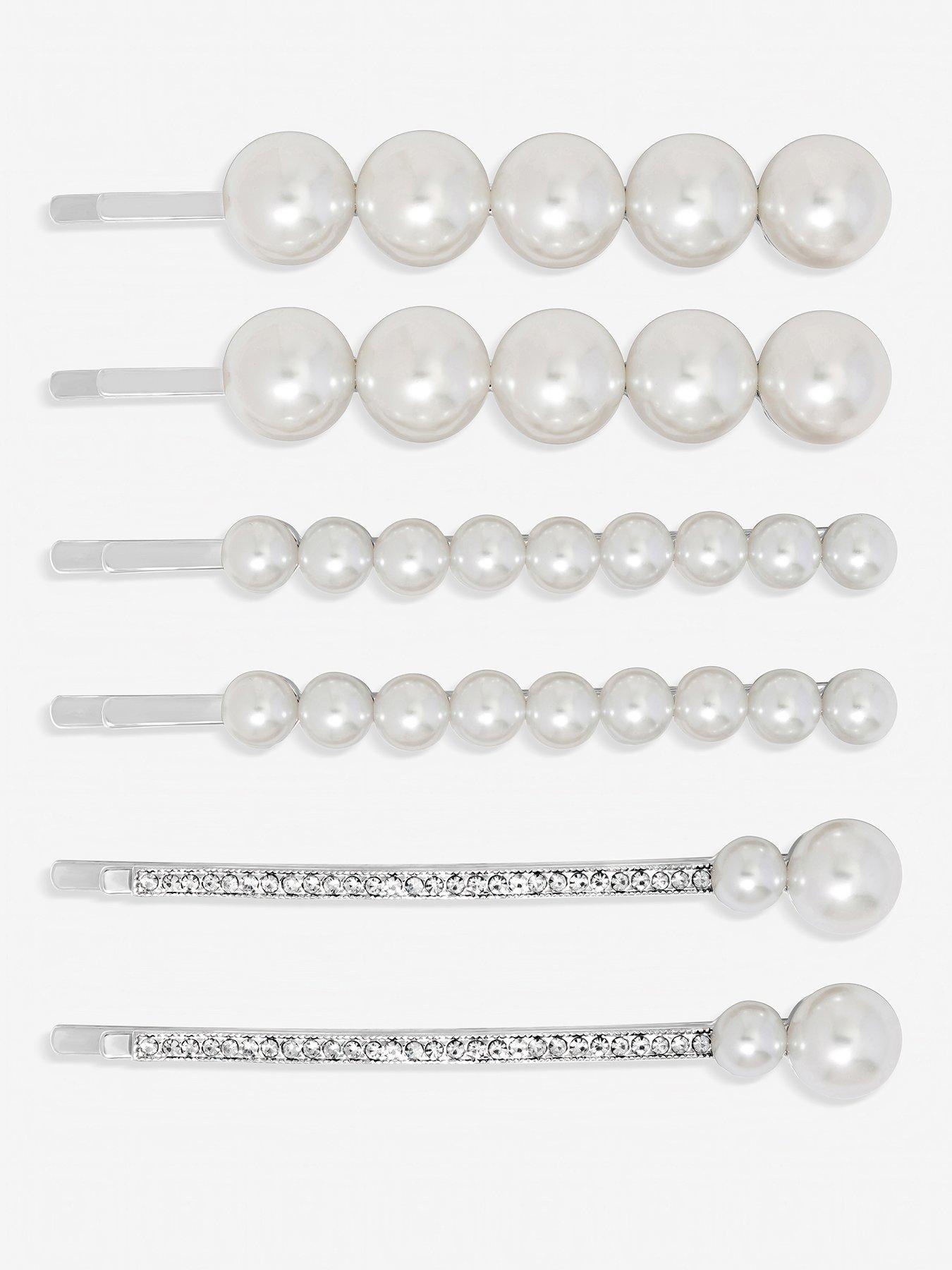 Image 1 of 3 of Jon Richard Jon Richard Silver Plated Mixed Pearl Slides - Multipack