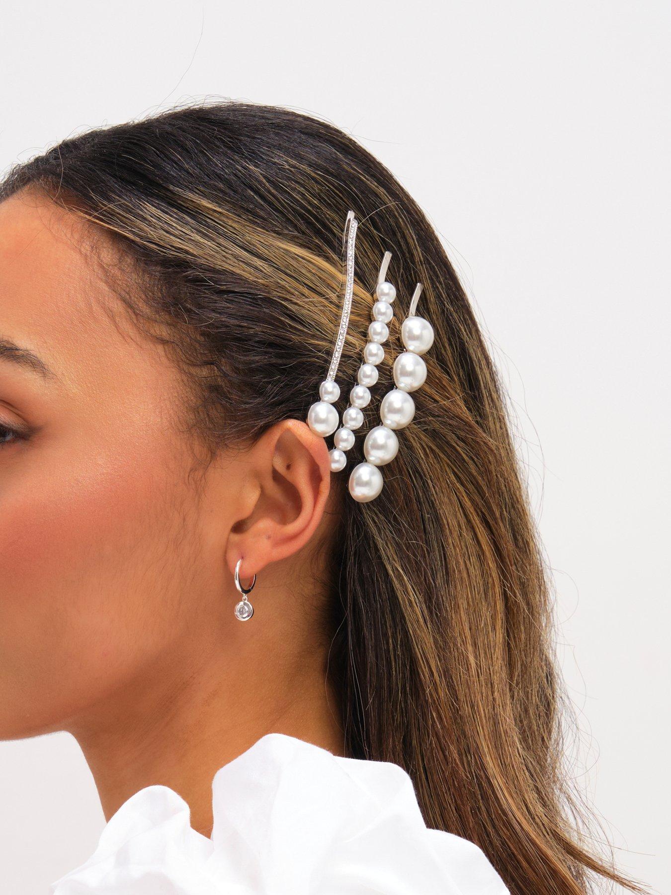 Image 3 of 3 of Jon Richard Jon Richard Silver Plated Mixed Pearl Slides - Multipack