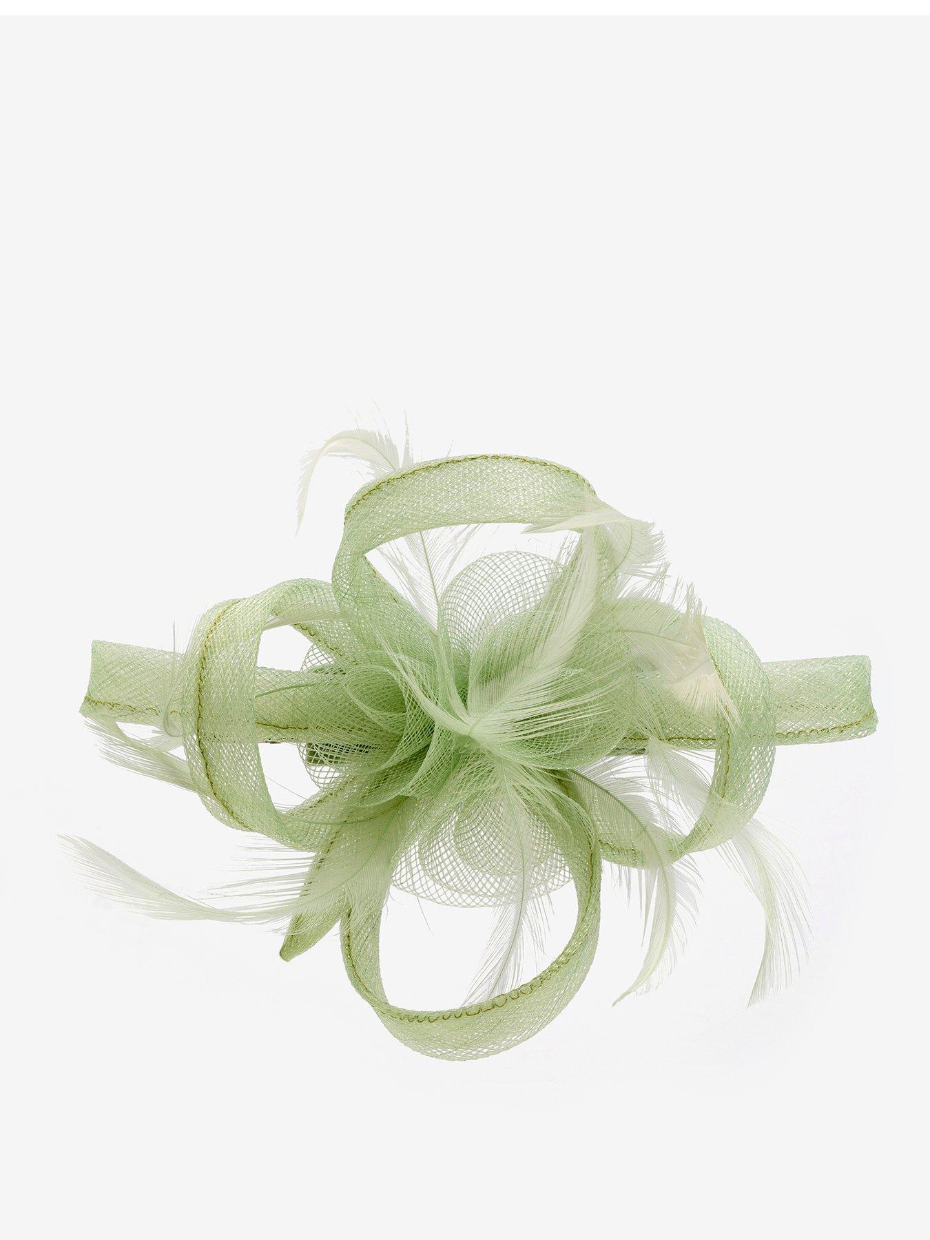 Jon Richard Jon Richard Small Sage Green Clip Fascinator