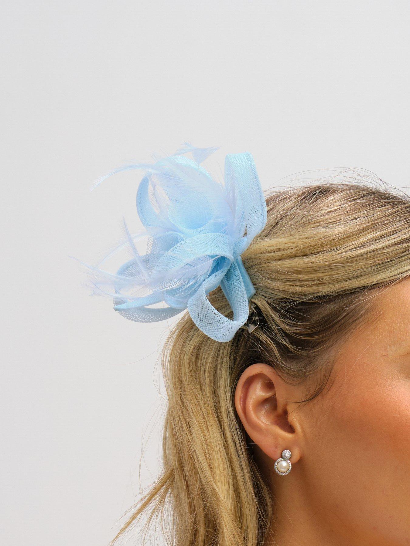 Image 2 of 3 of Jon Richard Small Sky Blue Clip Fascinator