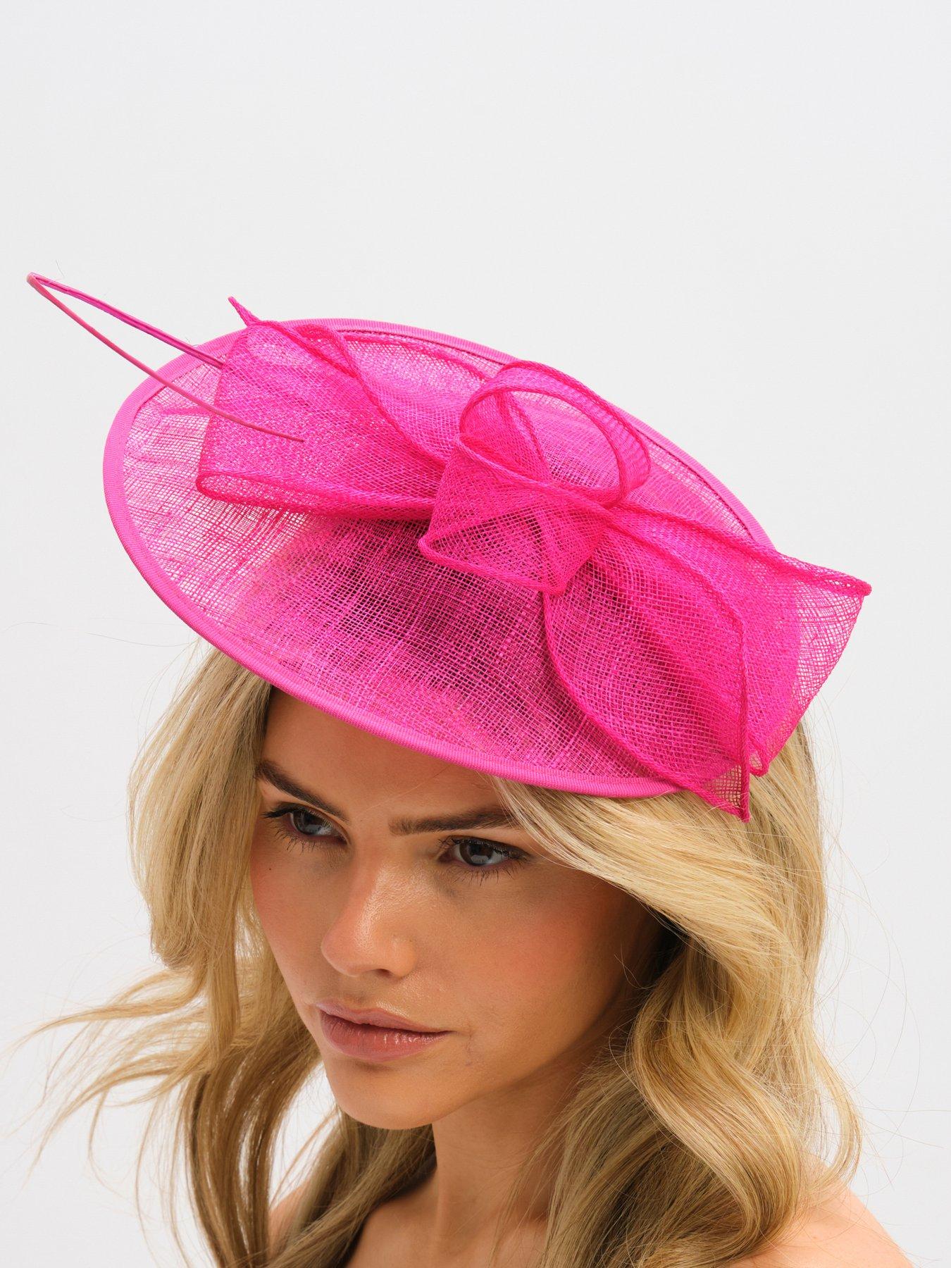 Image 2 of 3 of Jon Richard Fuschia Woven Bow Fascinator