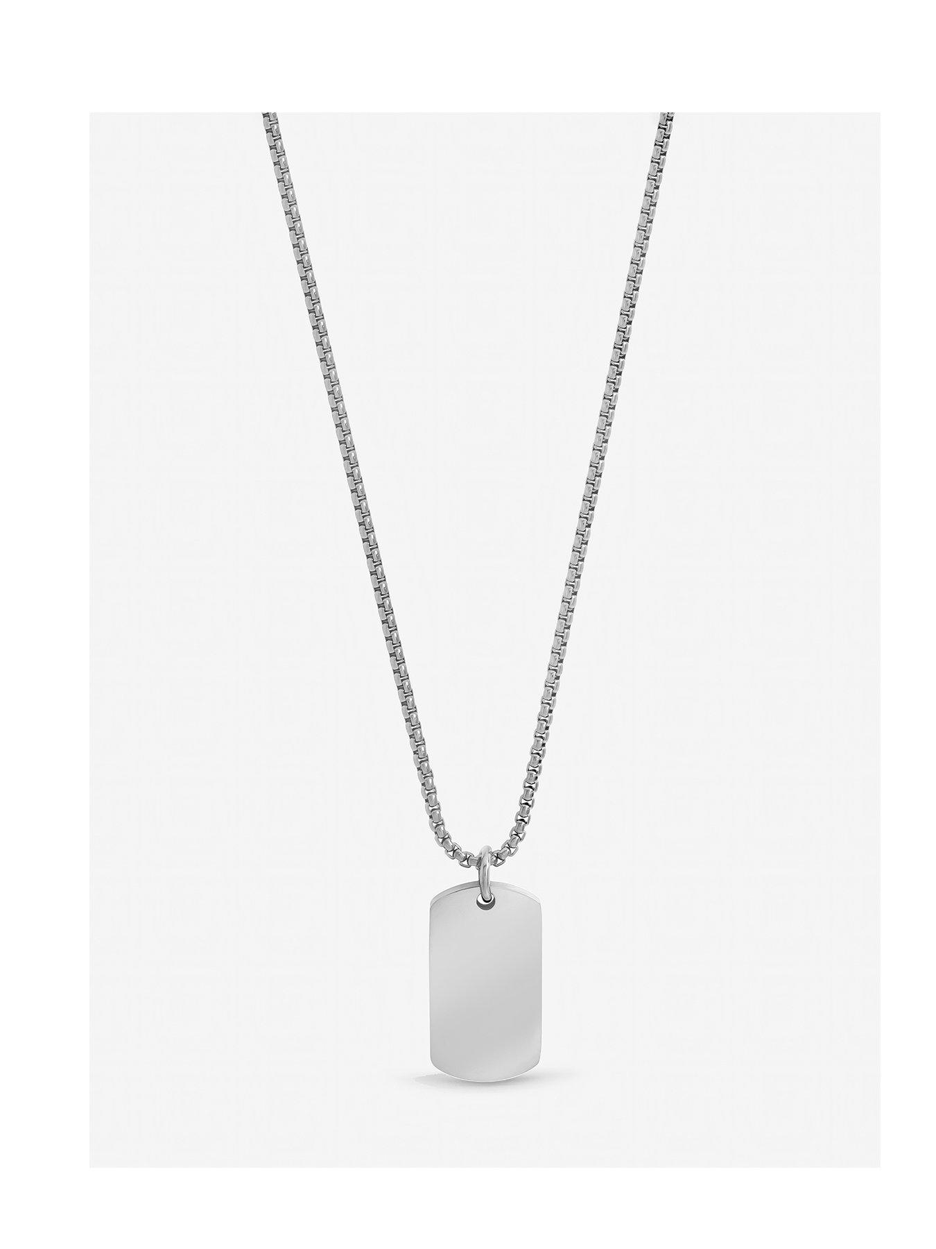 Inicio Inicio Men's Steel Waterproof Dog Tag Necklace - Gift Pouch