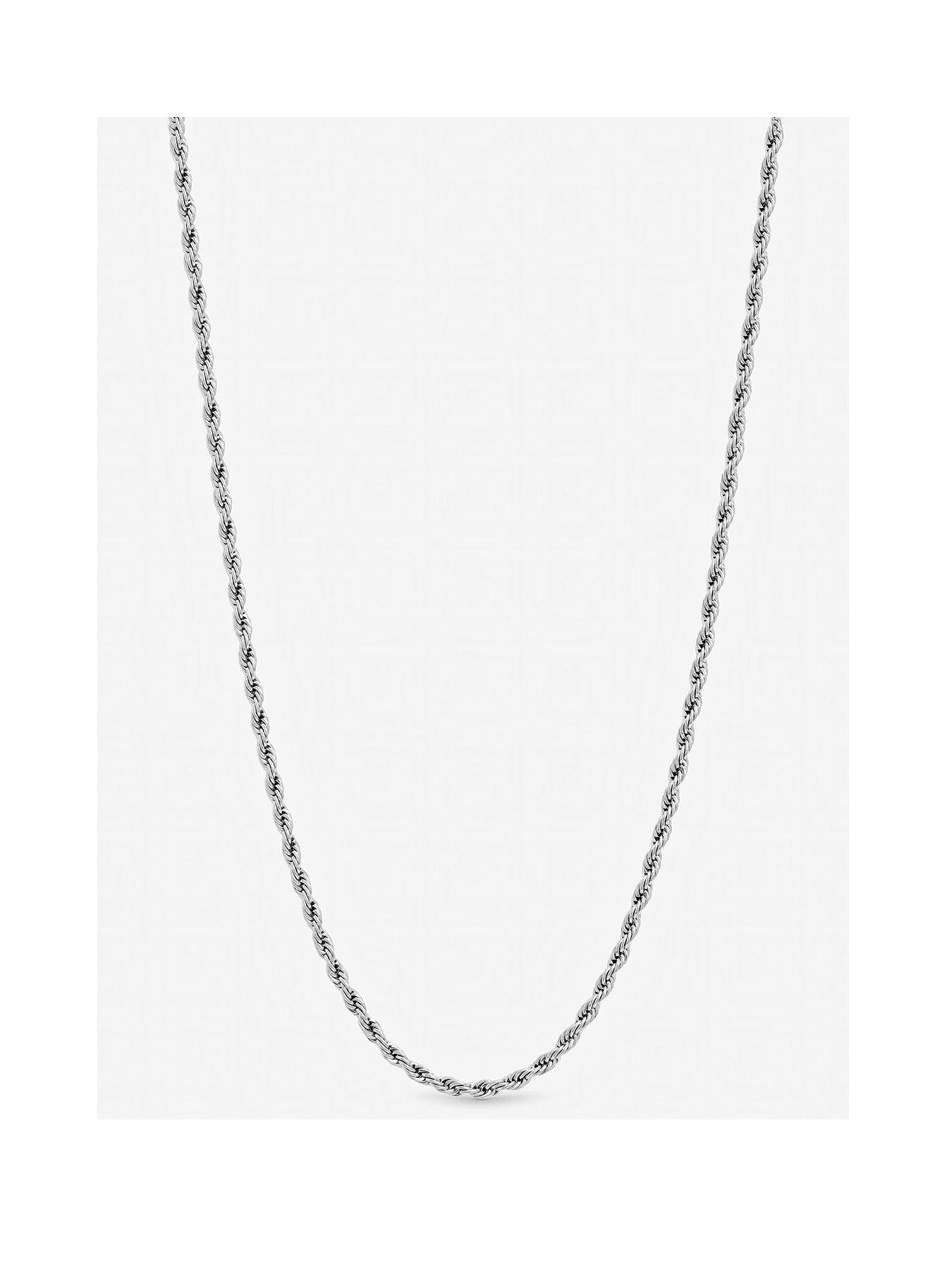 Inicio Inicio Men's Steel Waterproof Twist Rope Necklace - Gift Pouch