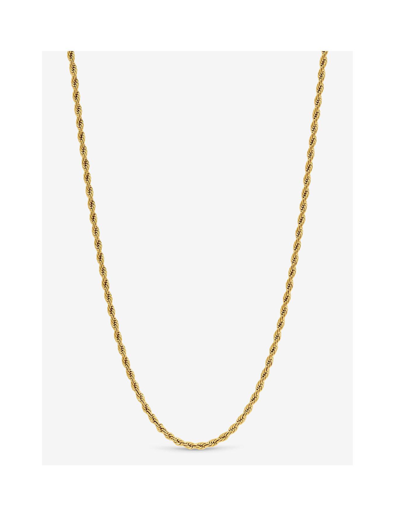 Inicio Inicio Men's Gold Plated Waterproof Twist Rope Necklace - Gift Pouch