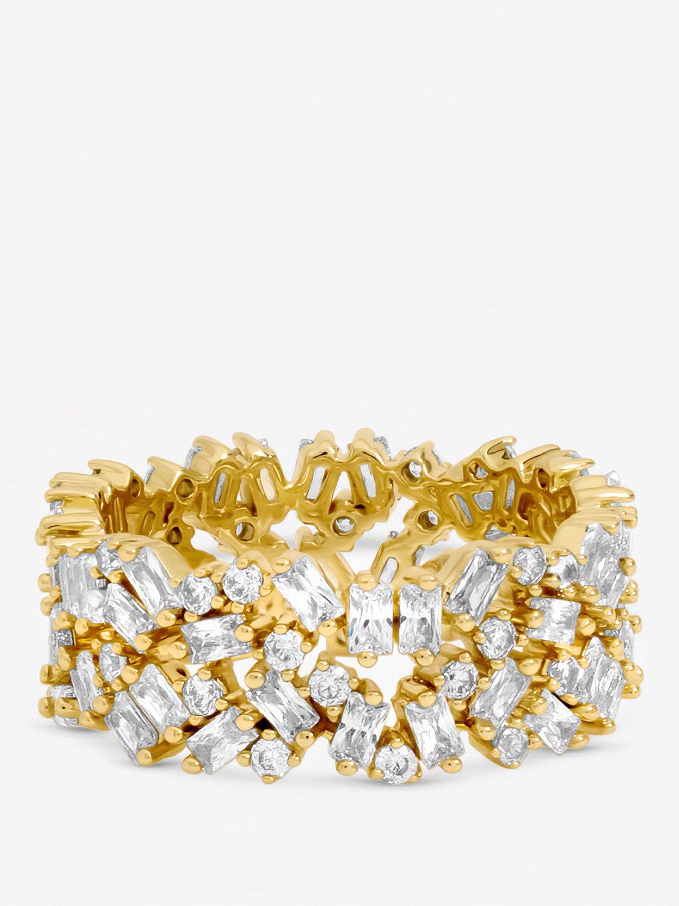 Jon Richard Gold Plated Scattered Stone Cubic Zirconia Ring