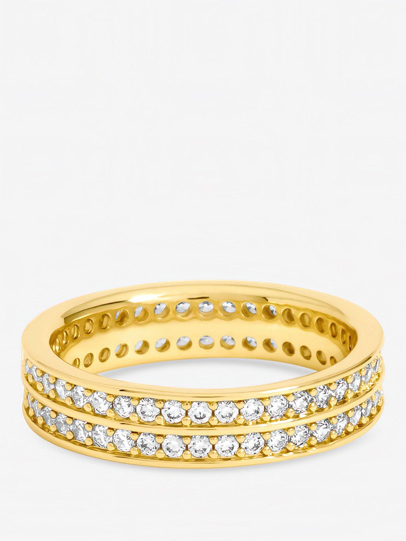 Jon Richard Gold Plated Cubic Zirconia Double Band Ring