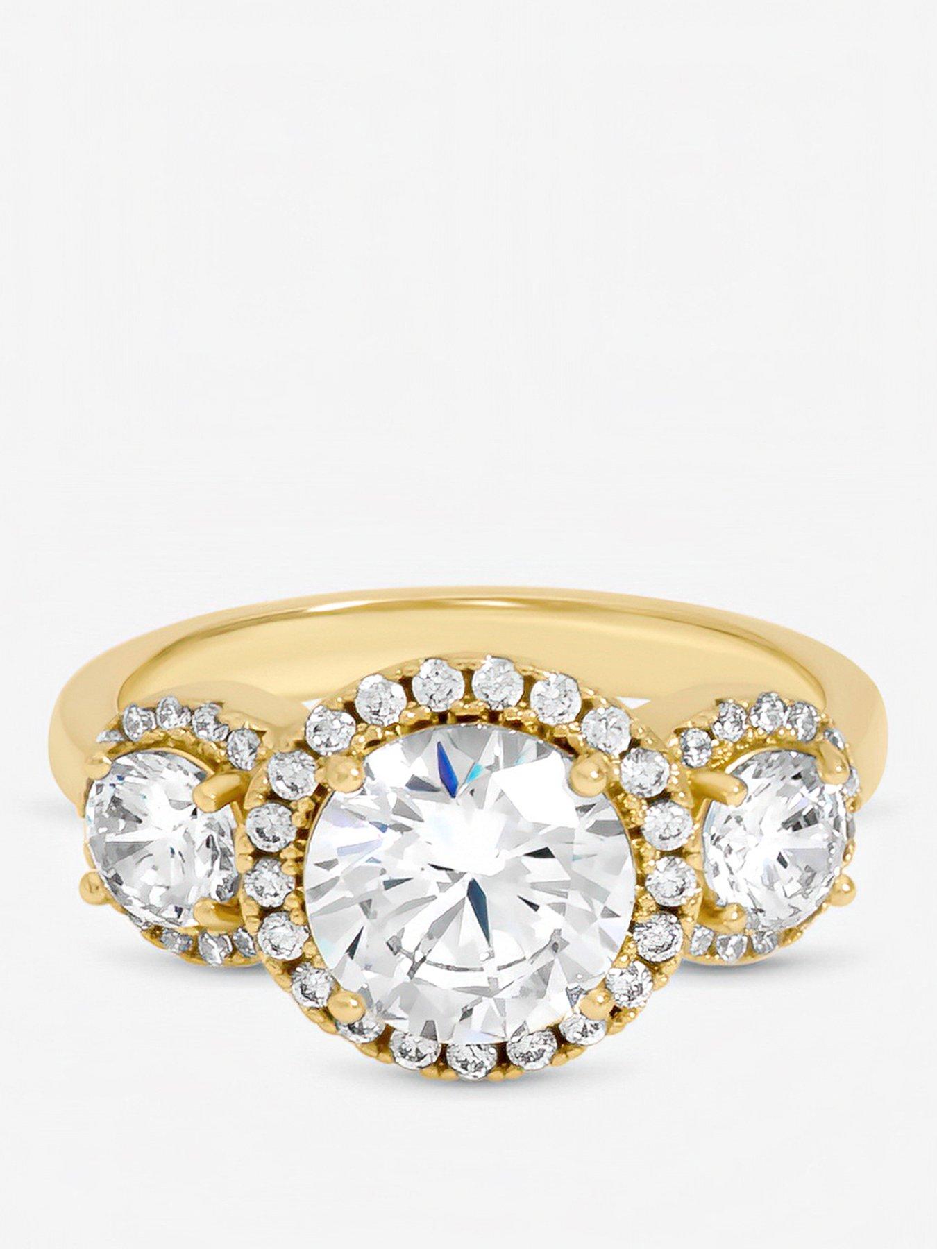 Jon Richard Gold Plated Triple Stone Ring