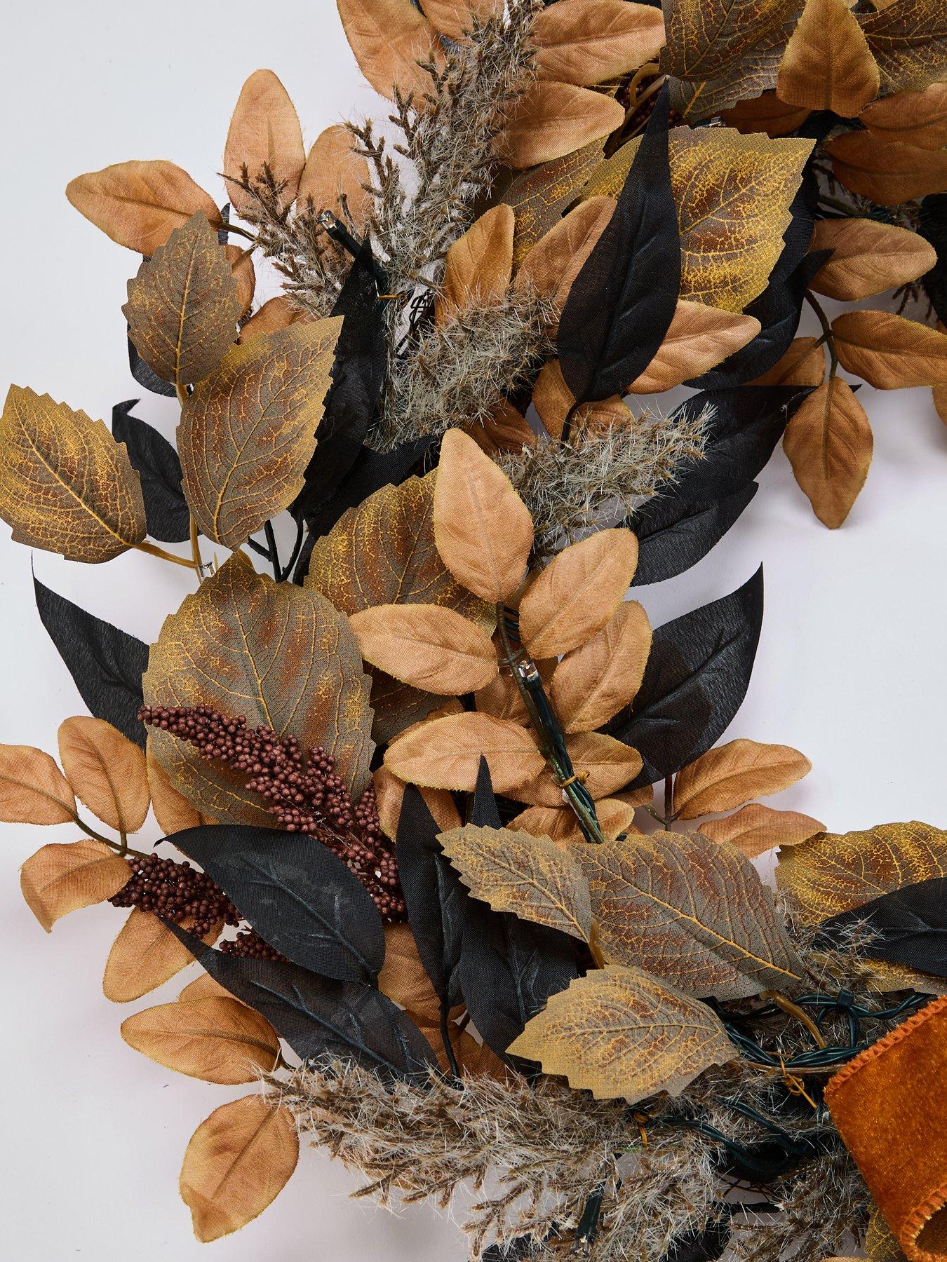 Image 4 of 5 of The Very Collection 60cm Lit&nbsp;Autumn Wreath with Velvet Bow