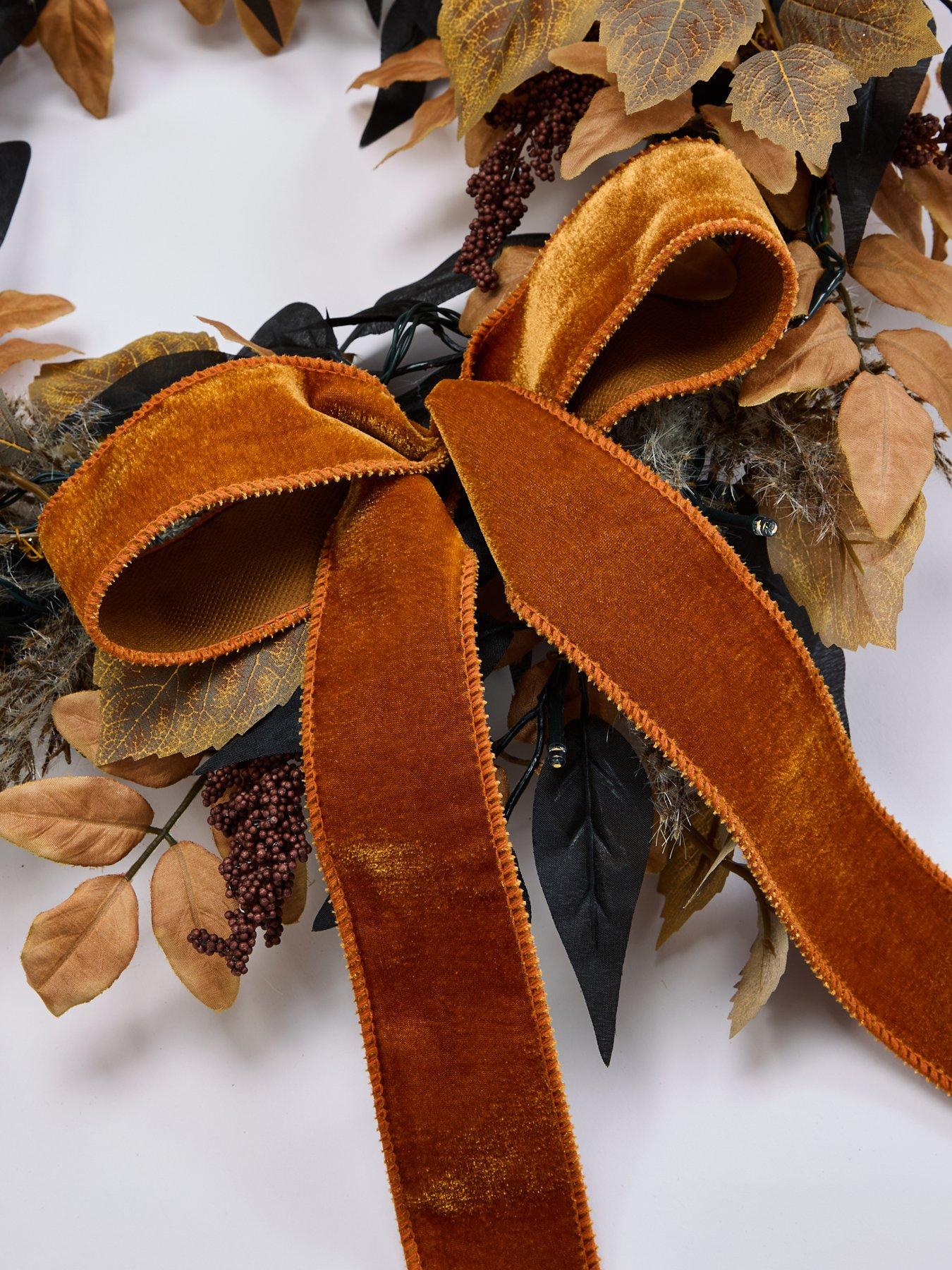 Image 5 of 5 of The Very Collection 60cm Lit&nbsp;Autumn Wreath with Velvet Bow