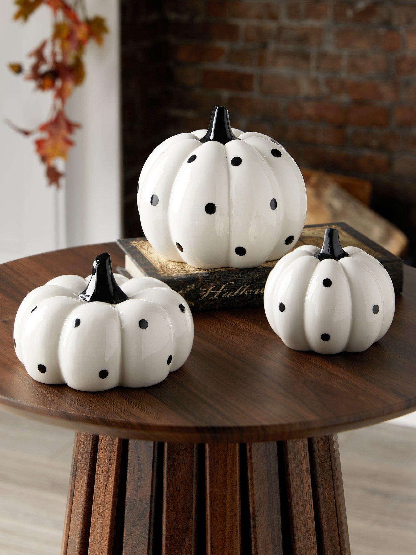 Image 1 of 7 of The Very Collection Set 3 Ceramic Pumpkin Autumn/Halloween Decorations