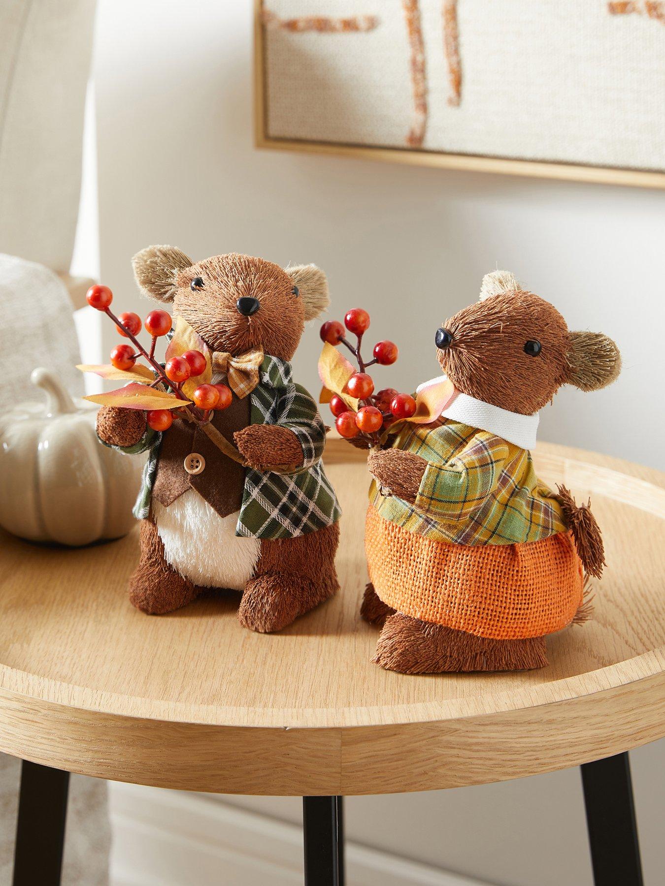 The Very Collection Set of 2 Mouse Boy Girl Autumn Décor