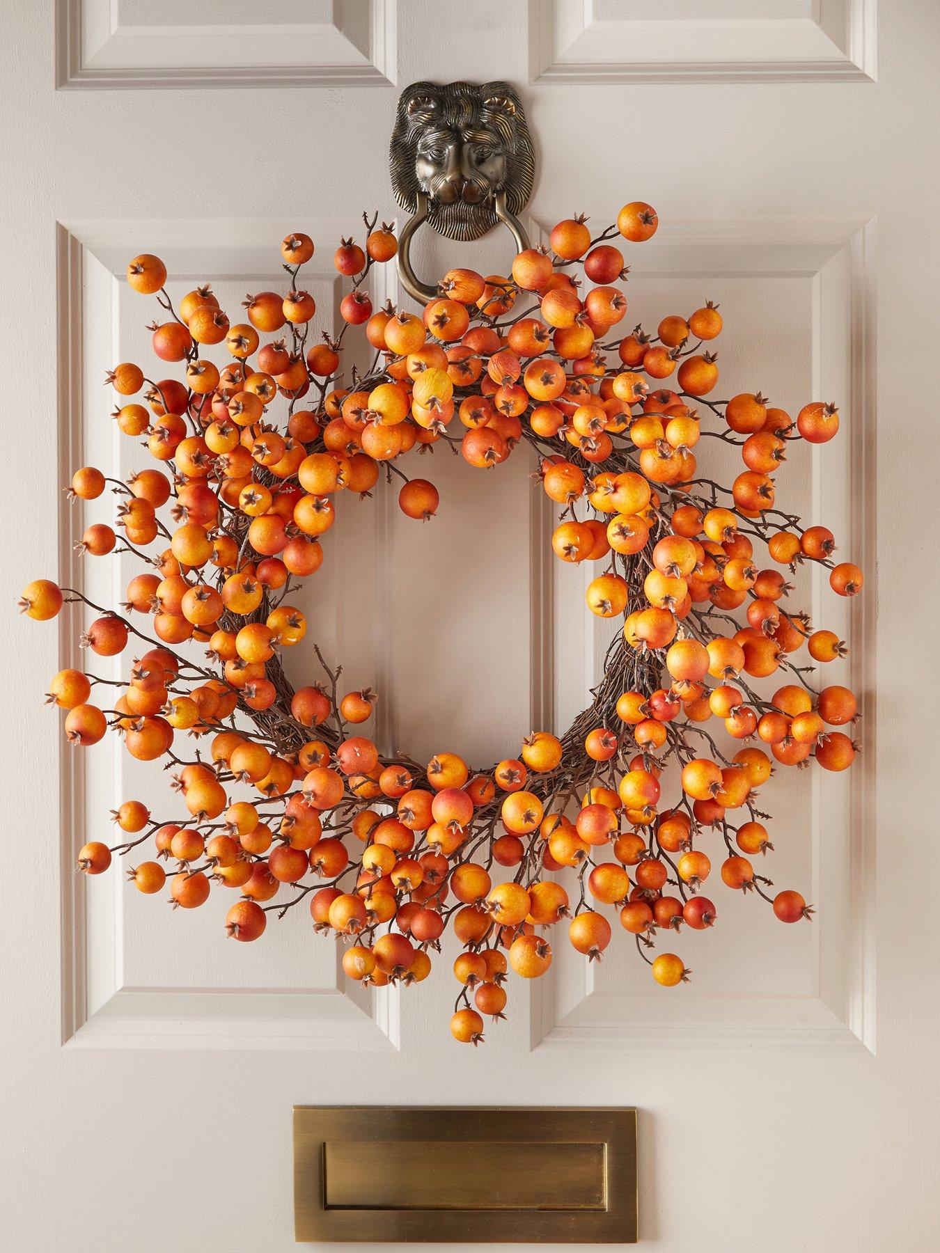 The Very Collection Autumn Wreath With Orange Berries