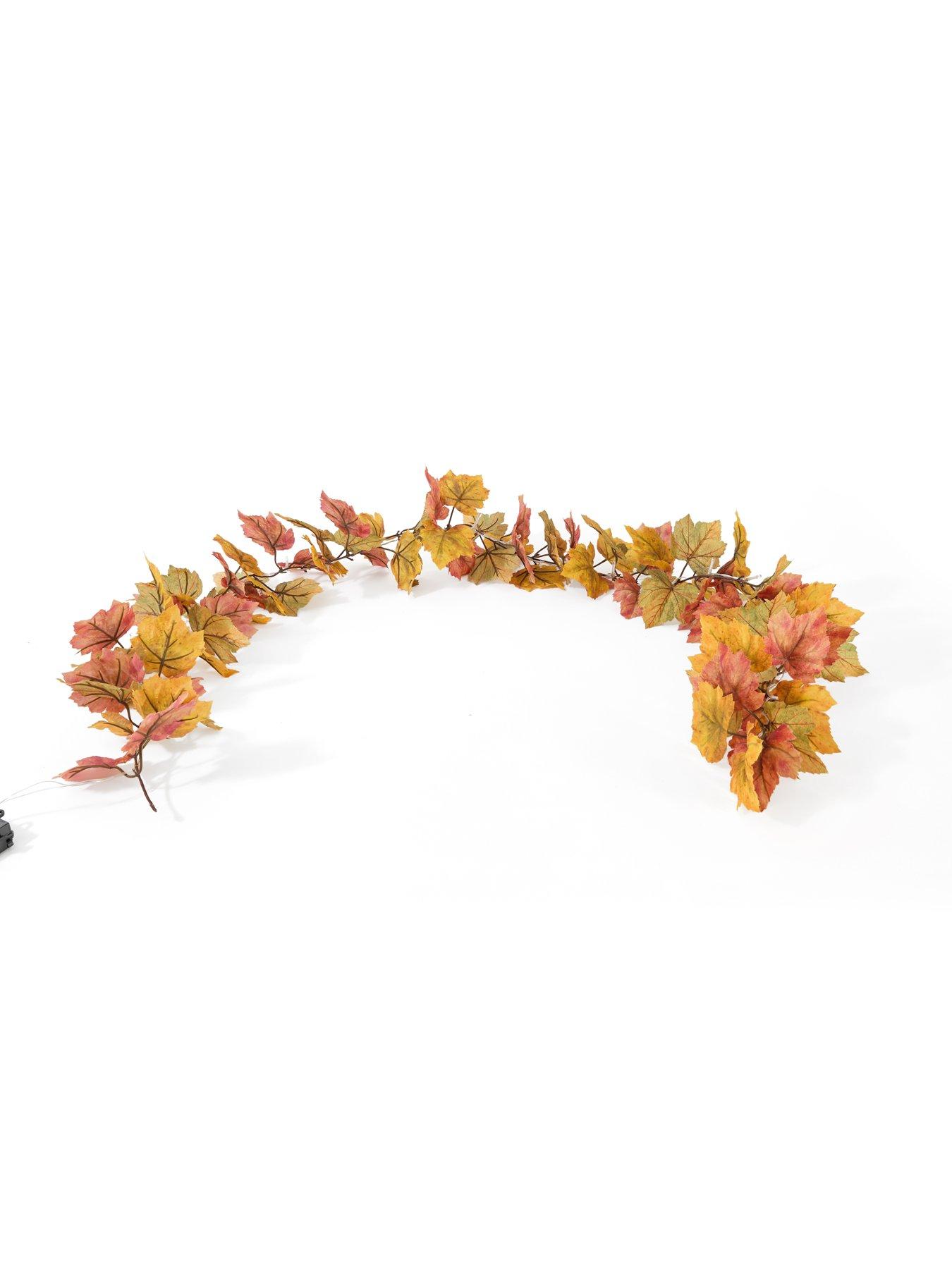 Image 2 of 7 of The Very Collection 6ft Maple Leaf Lit Garland with Timer Function Autumn Decoration