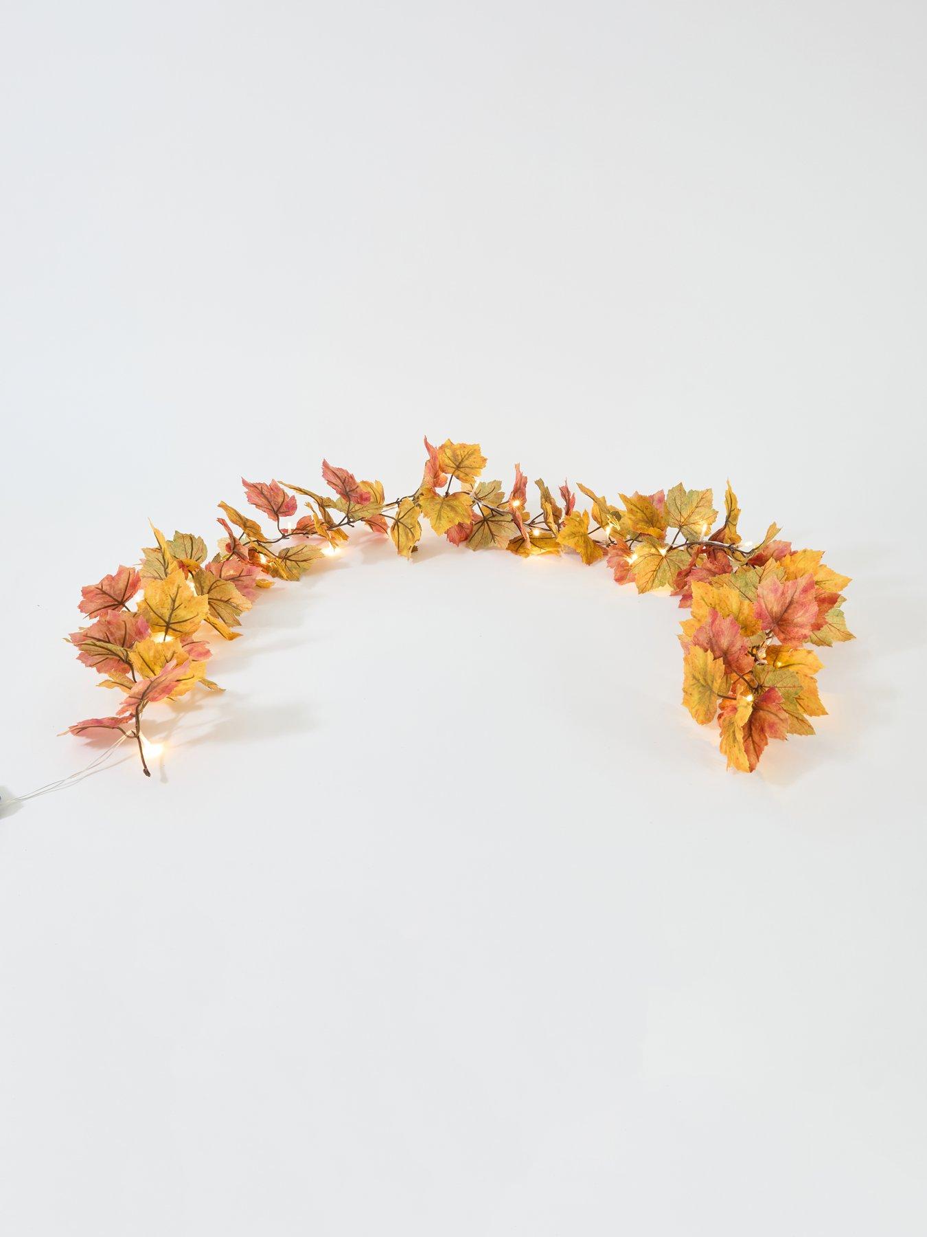 Image 3 of 7 of The Very Collection 6ft Maple Leaf Lit Garland with Timer Function Autumn Decoration