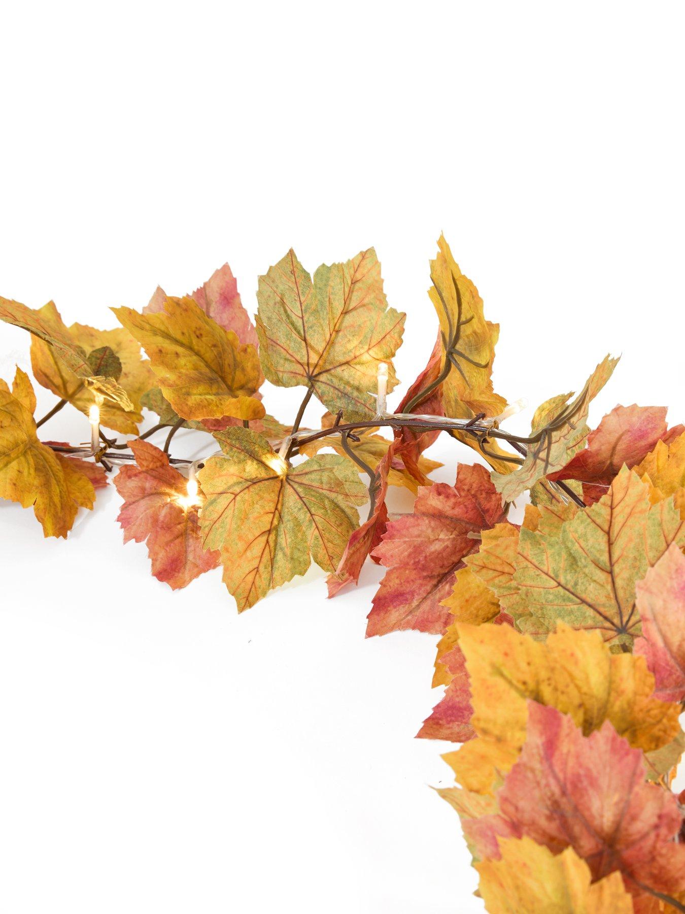 Image 4 of 7 of The Very Collection 6ft Maple Leaf Lit Garland with Timer Function Autumn Decoration