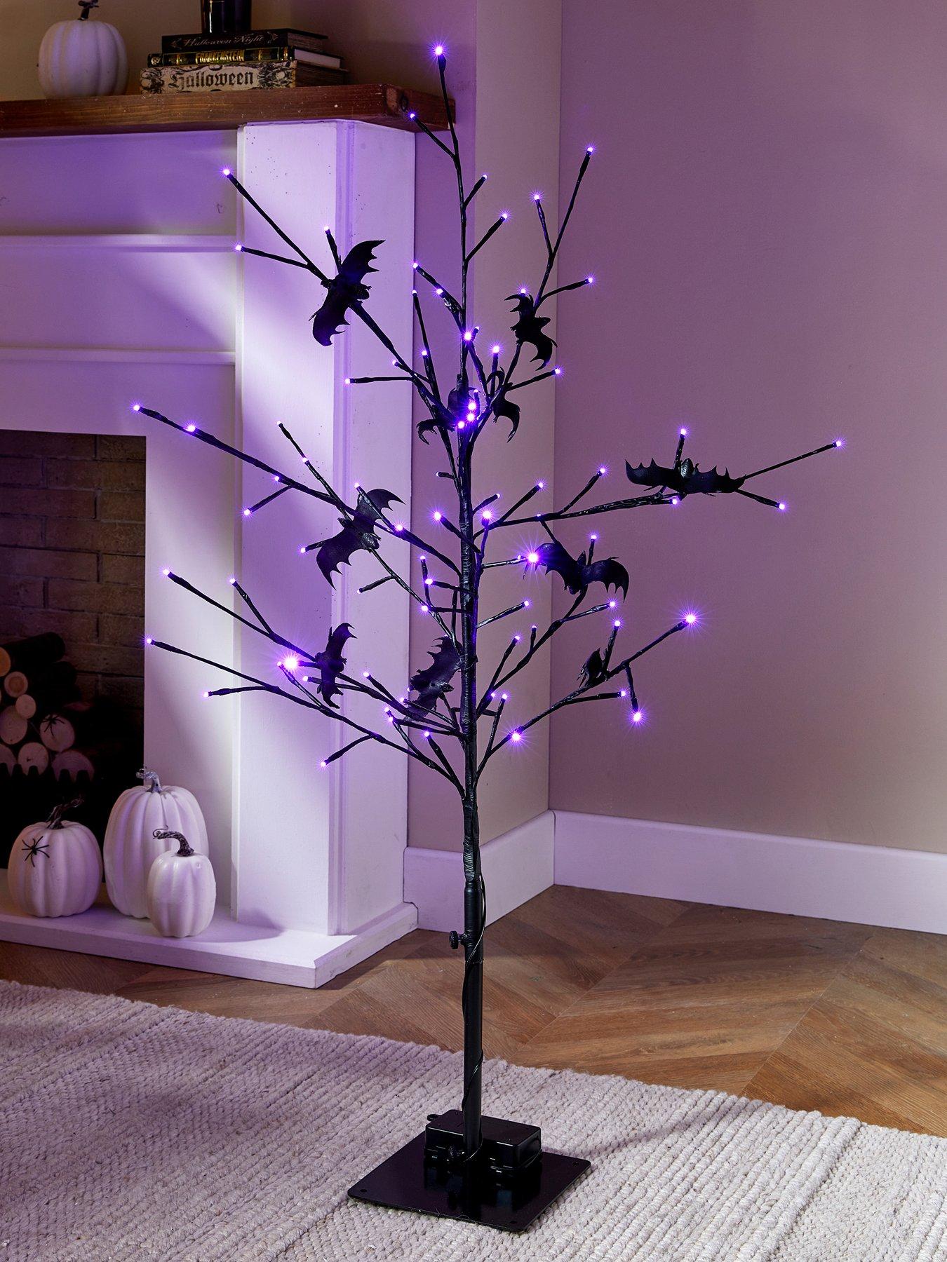 The Very Collection Pre Lit Bat Halloween Tree - 120cm