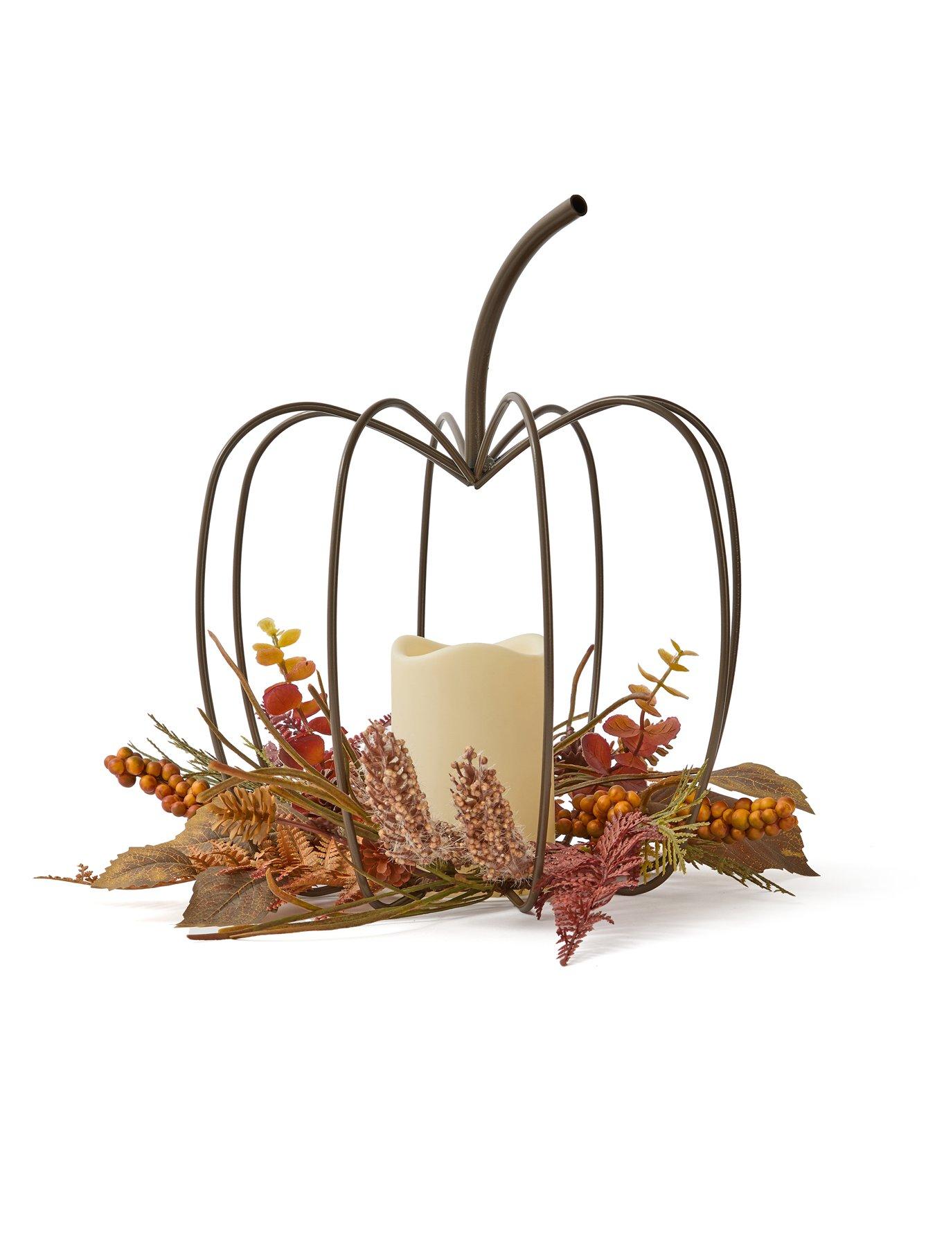 Image 2 of 7 of The Very Collection Pumpkin Table Centre With LED Candle Autumn Decoration