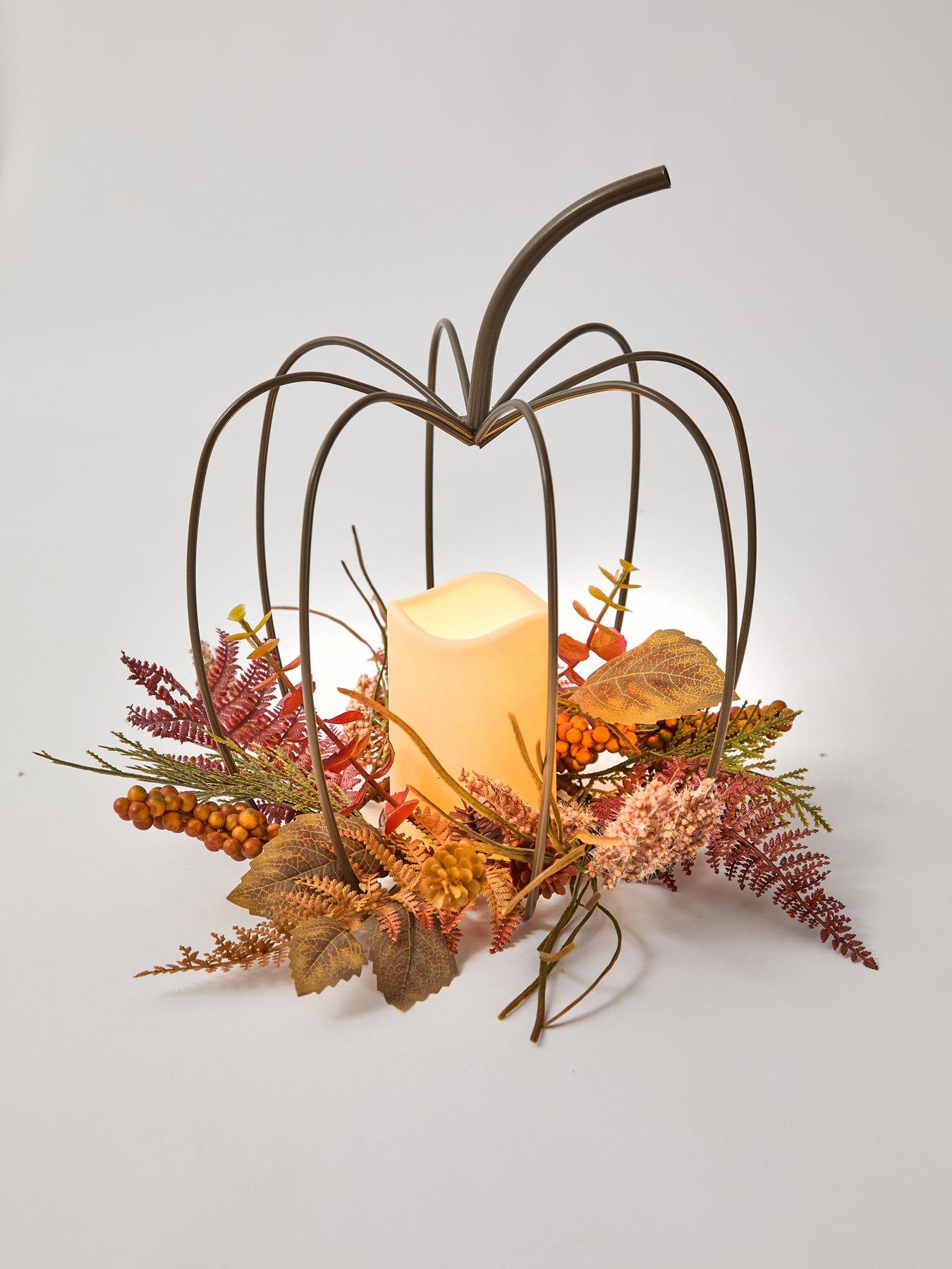 Image 4 of 7 of The Very Collection Pumpkin Table Centre With LED Candle Autumn Decoration