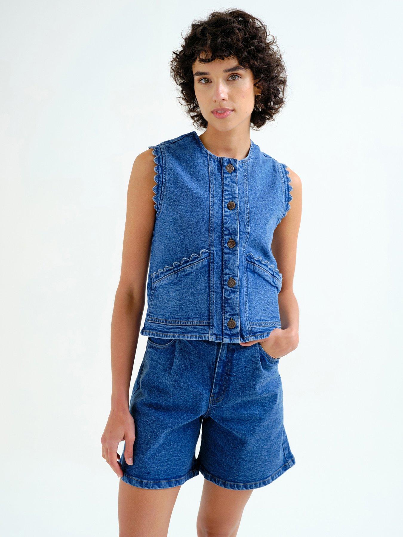 Image 1 of 6 of Compania Fantastica Denim Vest - Blue