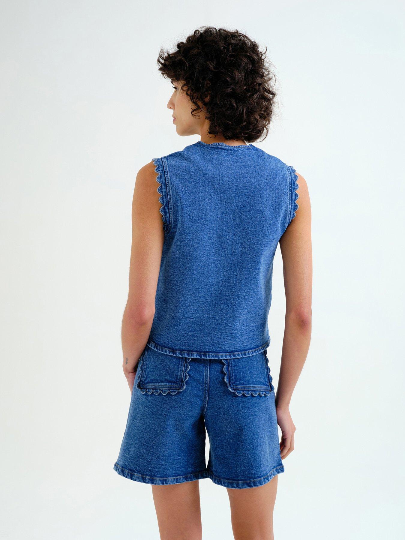 Image 2 of 6 of Compania Fantastica Denim Vest - Blue