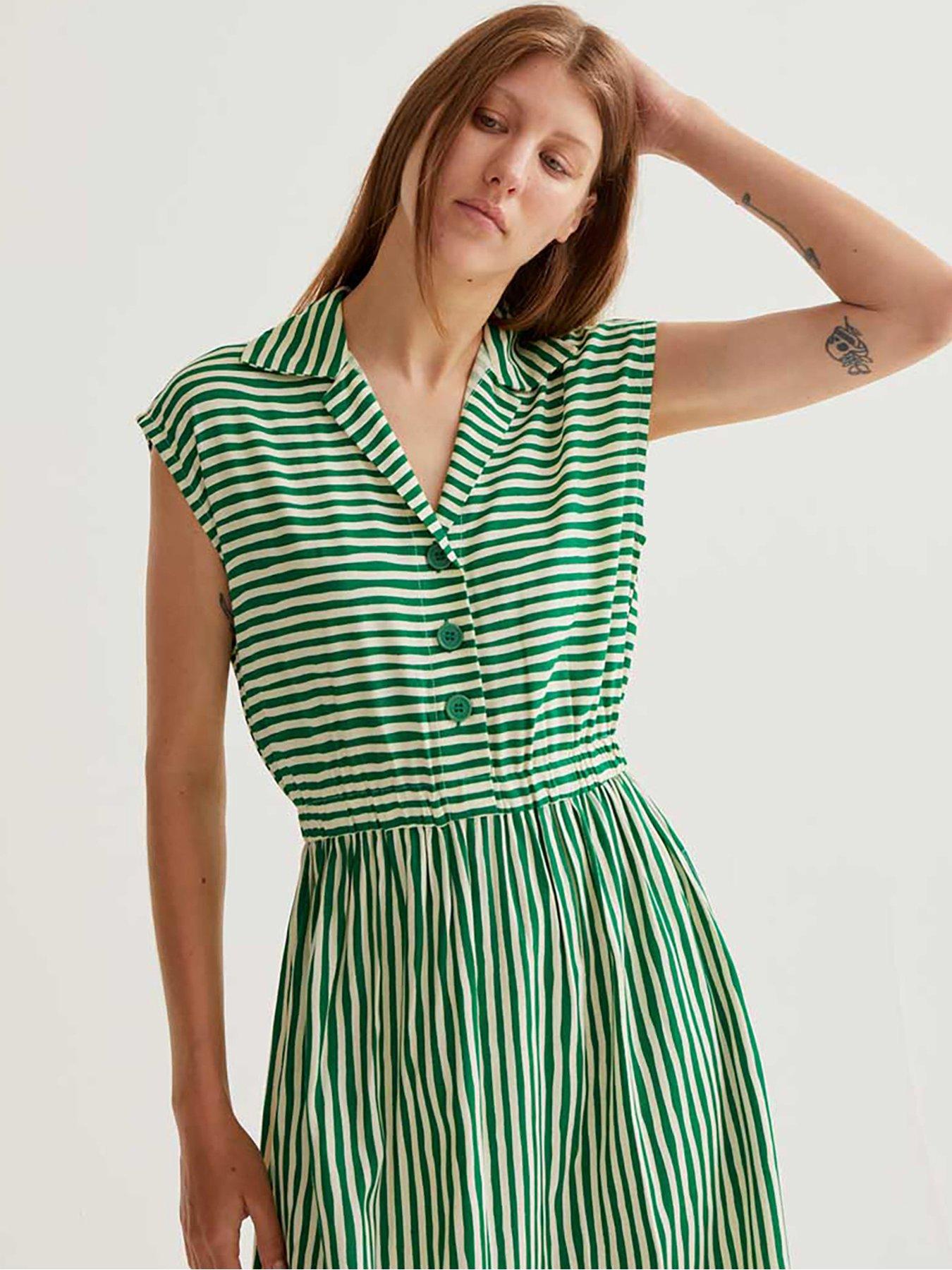 Image 3 of 4 of Compania Fantastica STRIPED MIDI DRESS