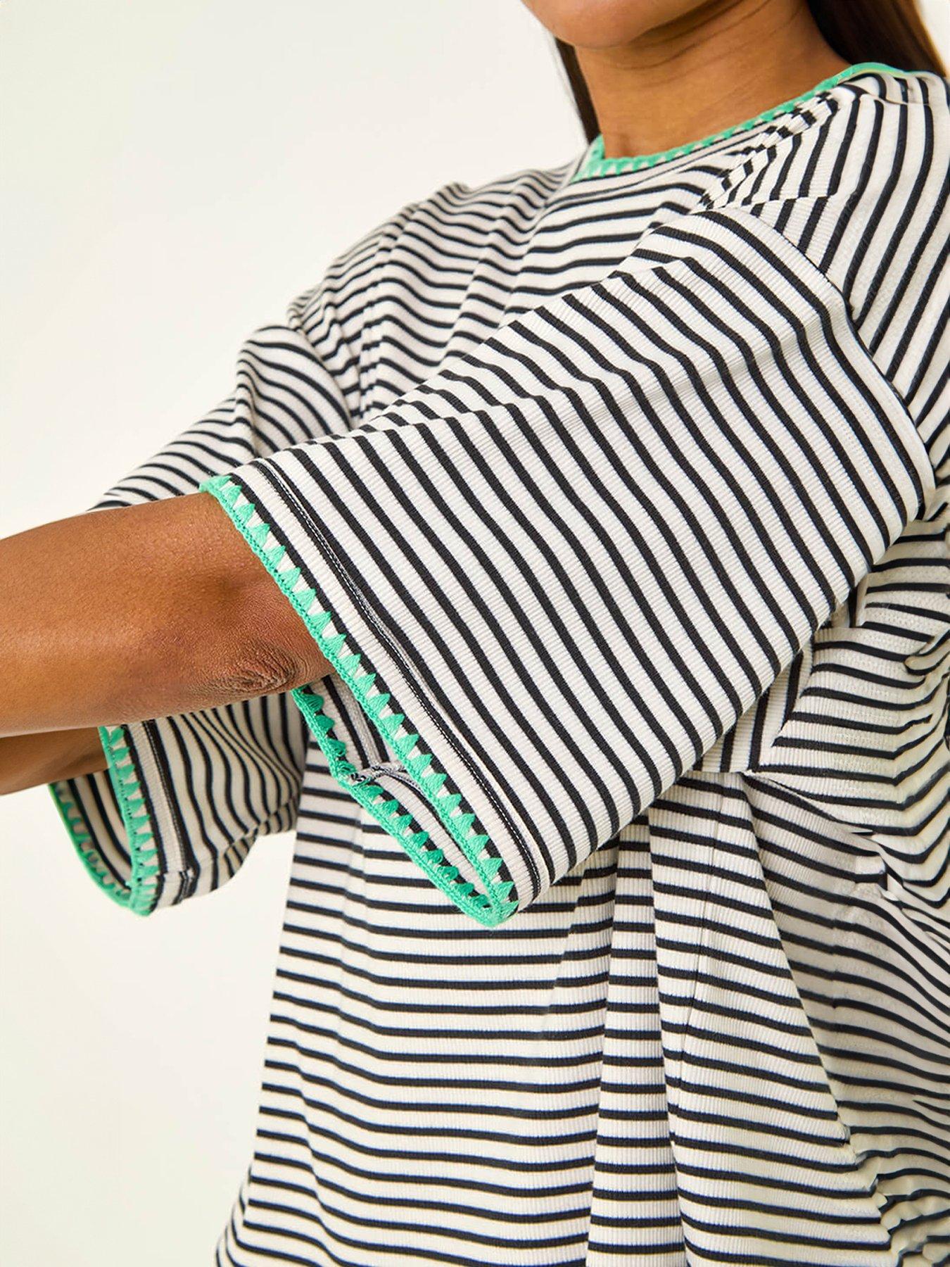 Image 5 of 5 of Roman Stripe Print Stretch Tunic Top