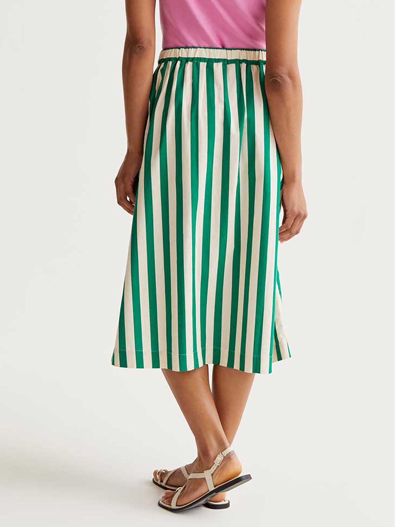 Image 2 of 5 of Compania Fantastica MIDI STRIPED SKIRT