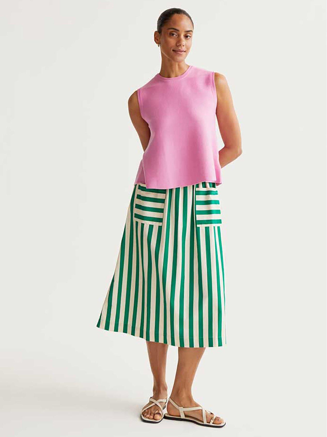 Image 3 of 5 of Compania Fantastica MIDI STRIPED SKIRT