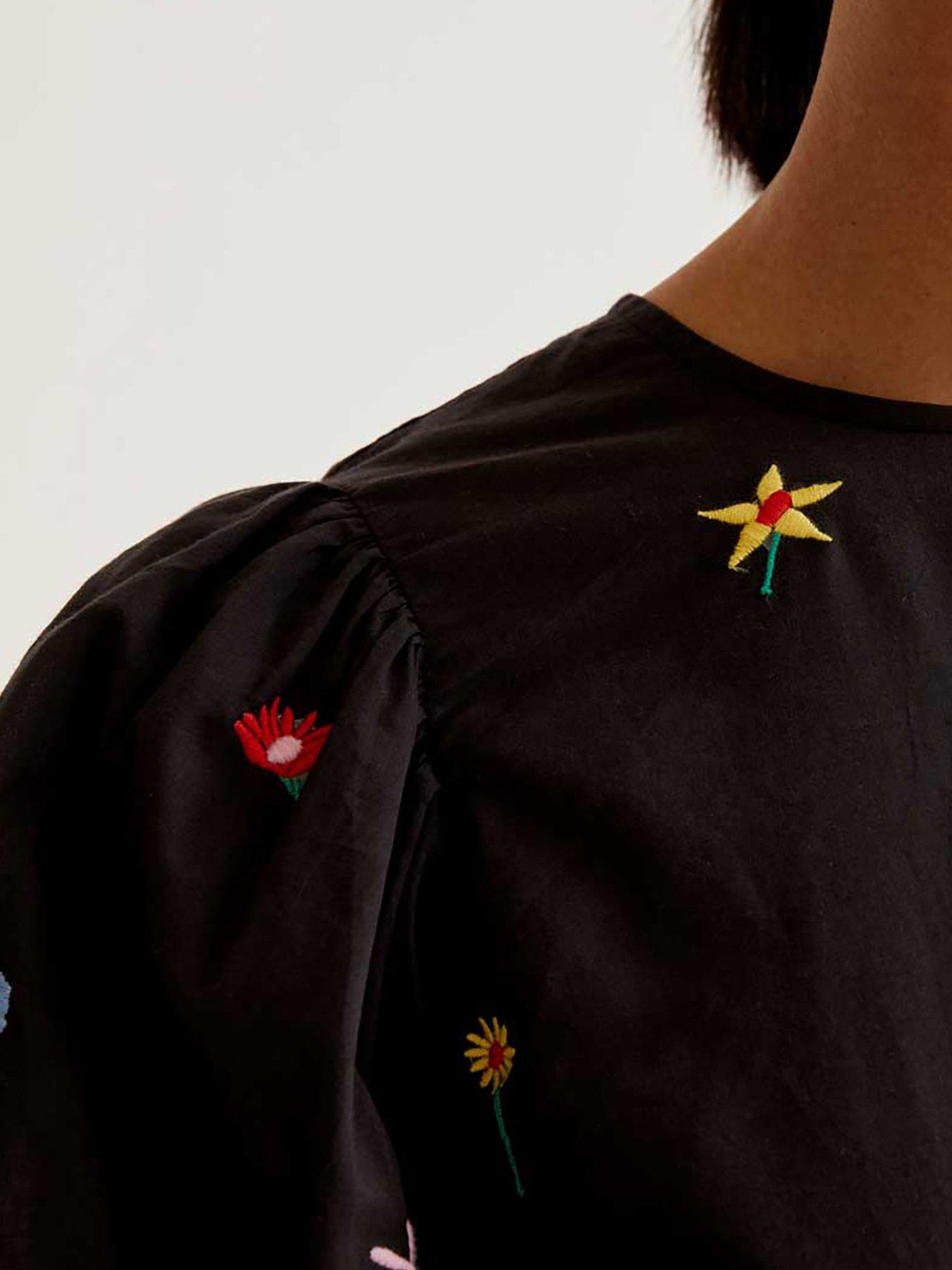 compania-fantastica-long-sleeve-flower-blouse-whitedetail
