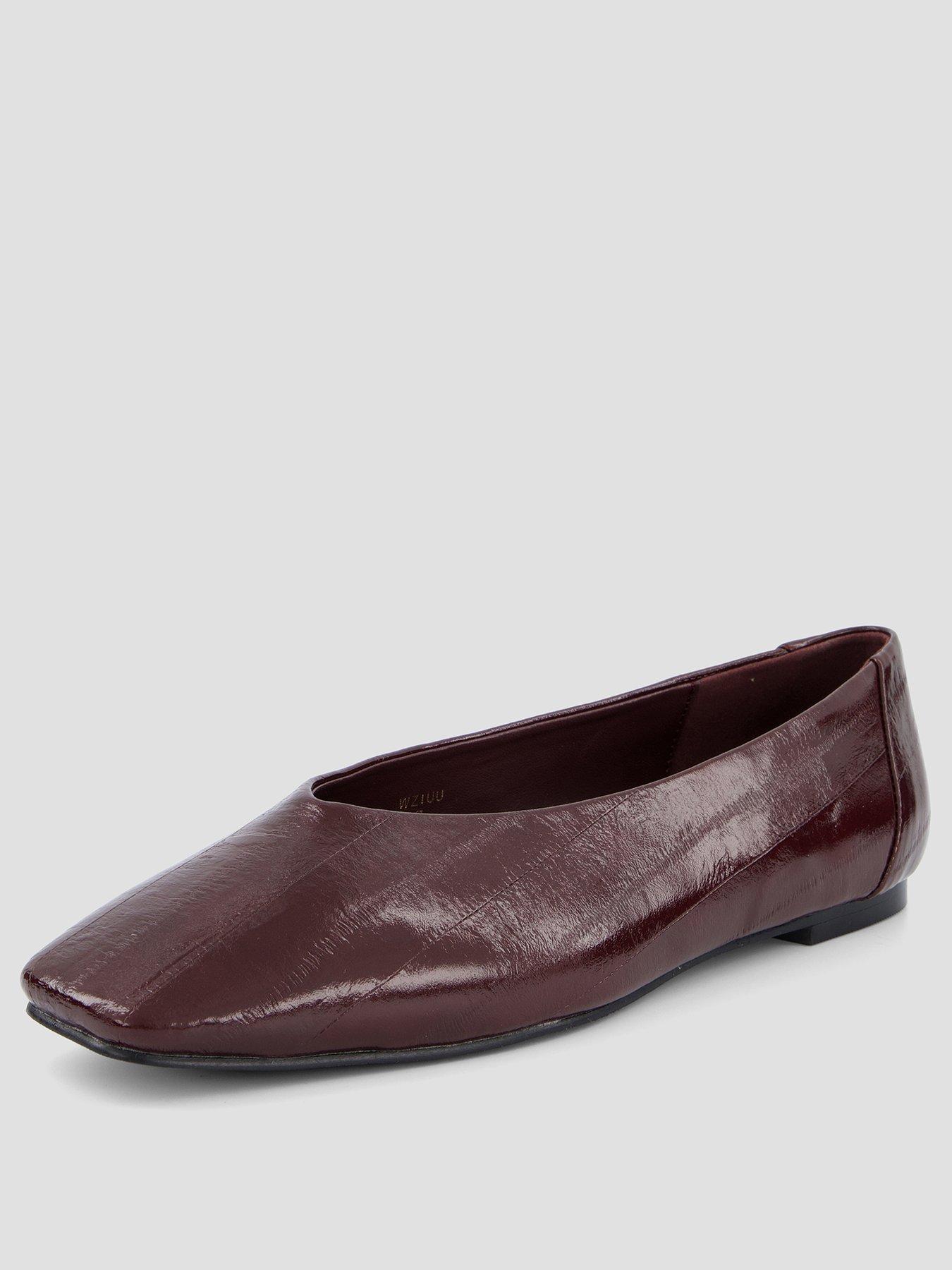Image 2 of 6 of The Very Collection High Vamp Ballerina - Burgundy