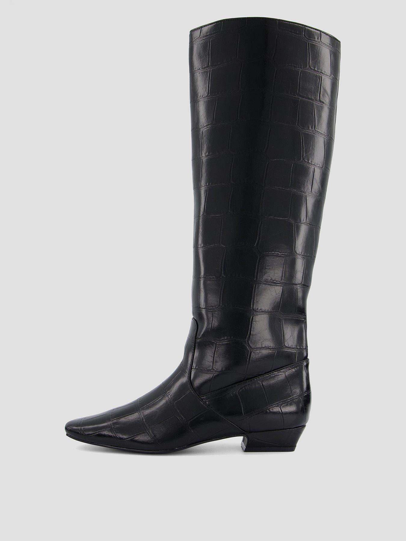 The Very Collection Chisel Toe Croc Knee Boot