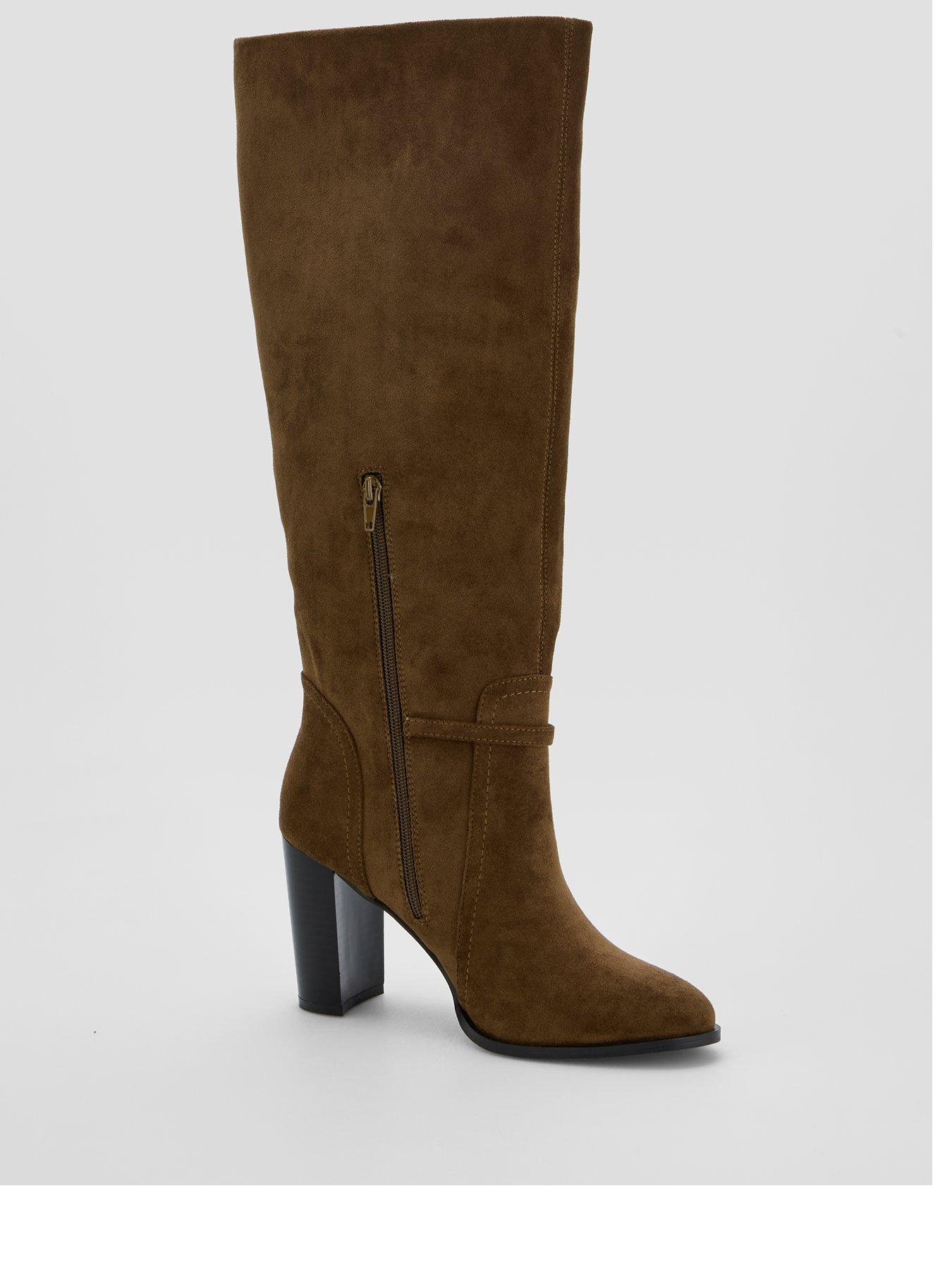 Image 3 of 7 of The Very Collection Buckle Strap Knee Boot - Khaki