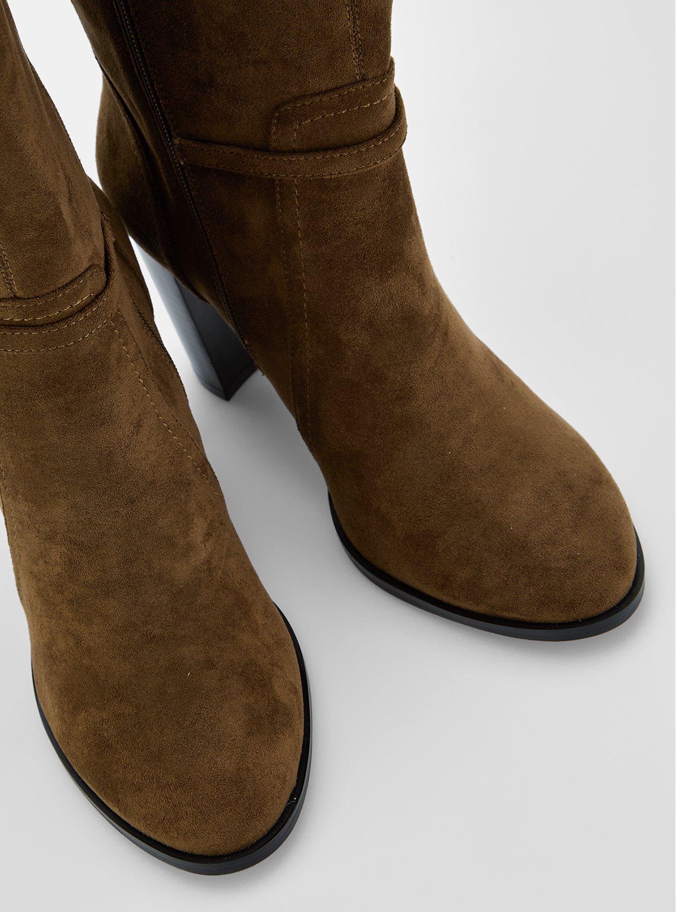 Image 4 of 7 of The Very Collection Buckle Strap Knee Boot - Khaki