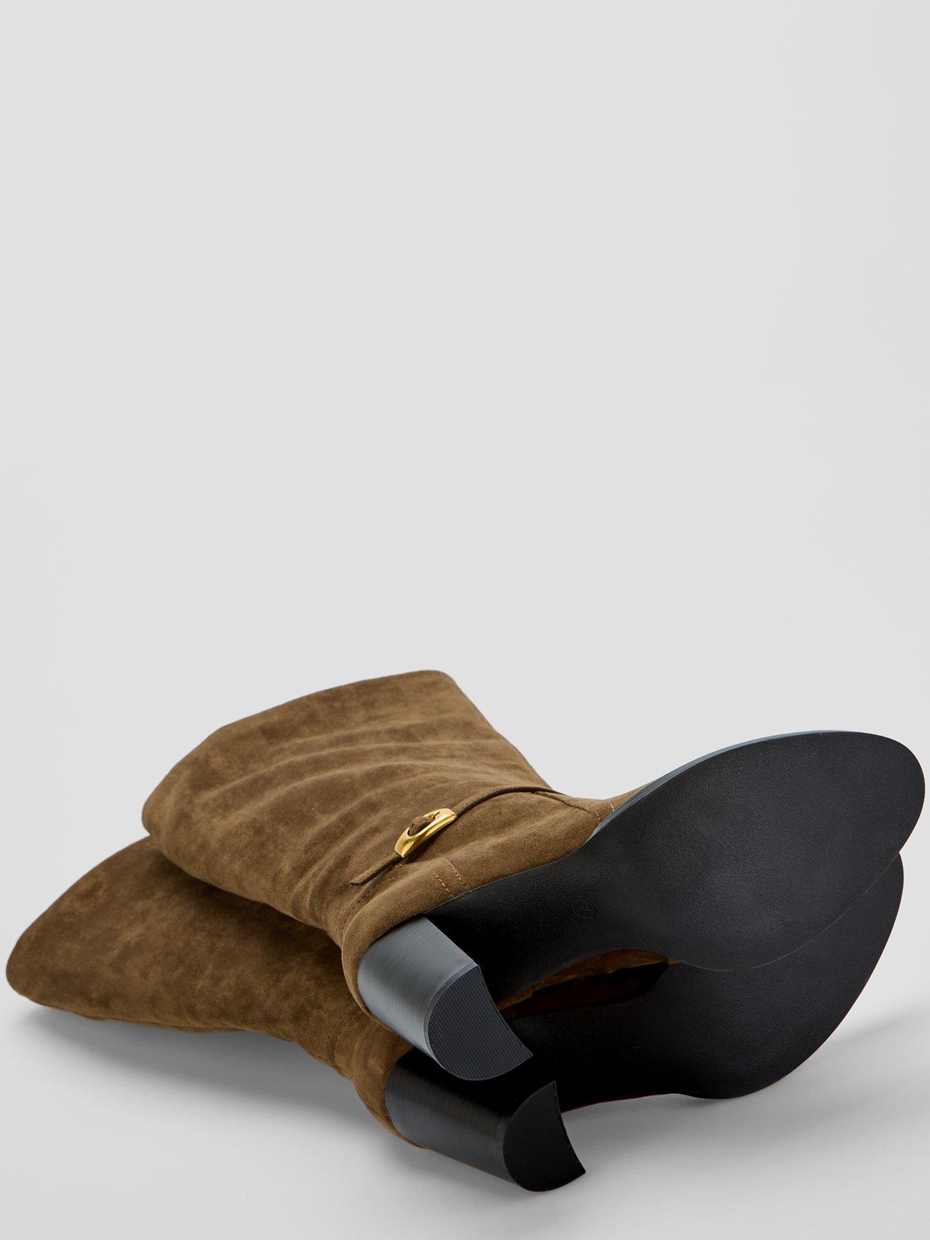 Image 5 of 7 of The Very Collection Buckle Strap Knee Boot - Khaki