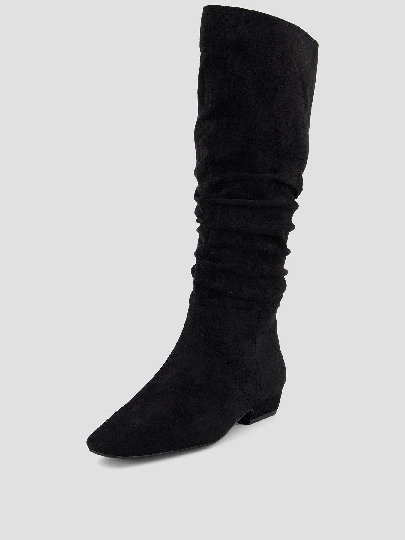 Image 2 of 7 of The Very Collection Chisel Toe Slouch Knee Boot - Black