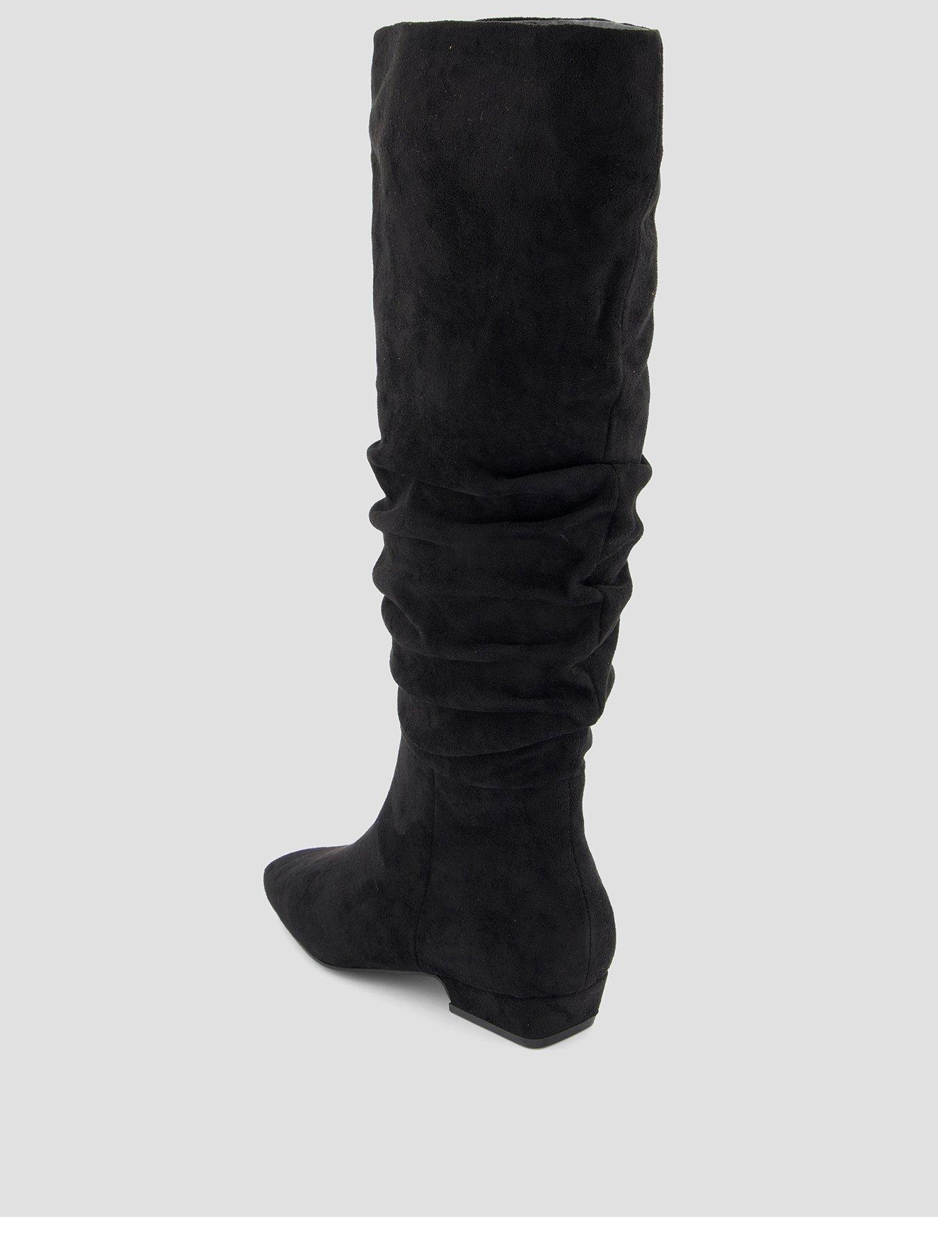 Image 3 of 7 of The Very Collection Chisel Toe Slouch Knee Boot - Black
