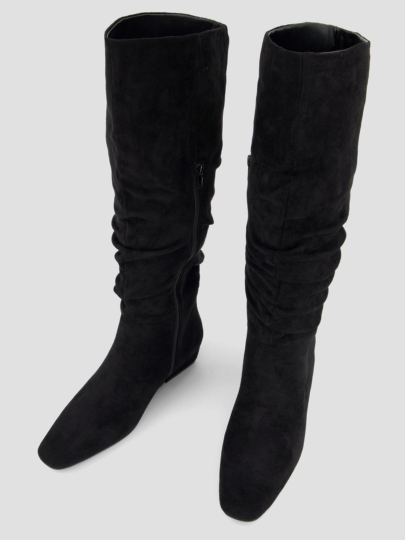 Image 4 of 7 of The Very Collection Chisel Toe Slouch Knee Boot - Black