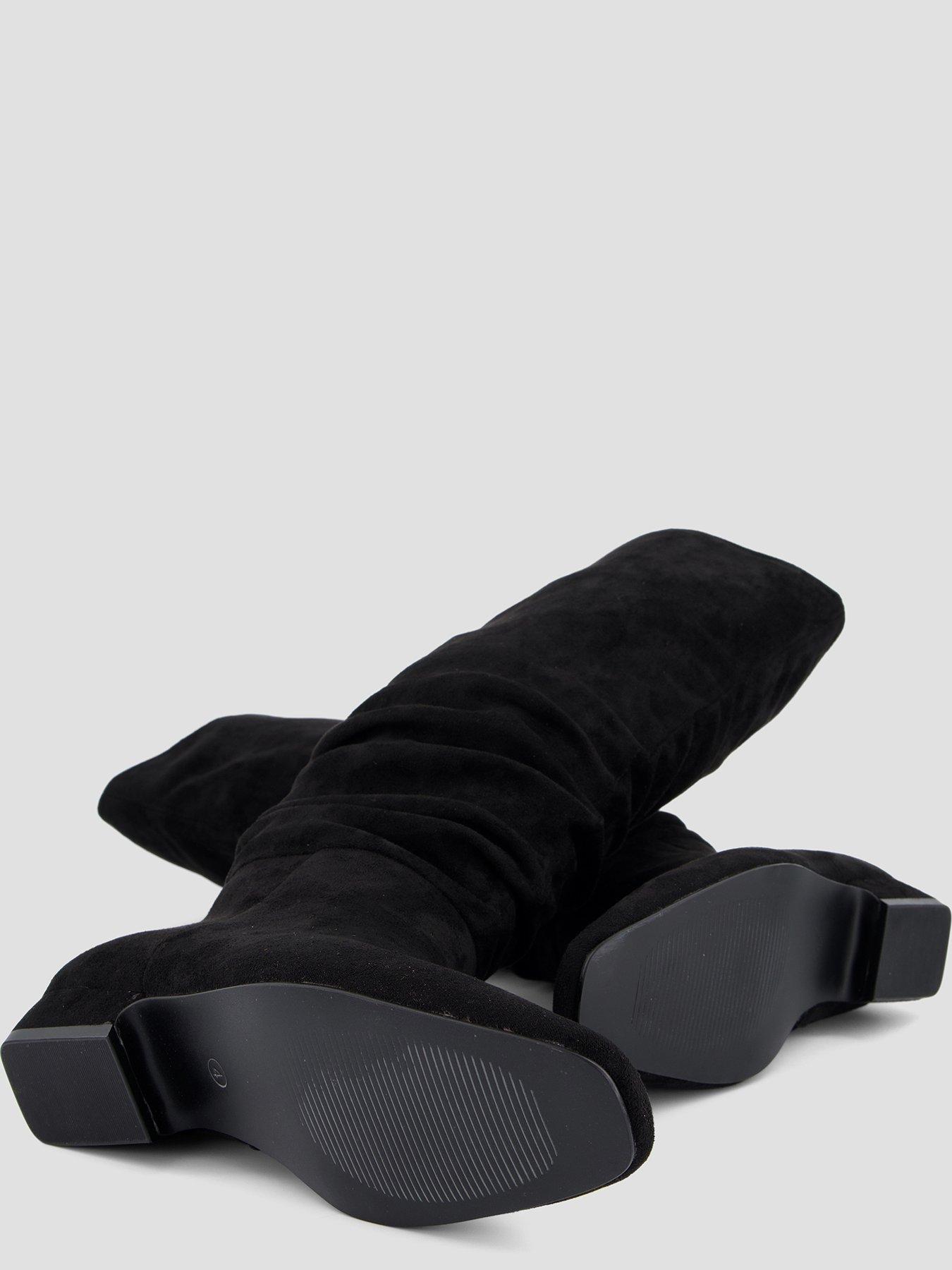 Image 5 of 7 of The Very Collection Chisel Toe Slouch Knee Boot - Black