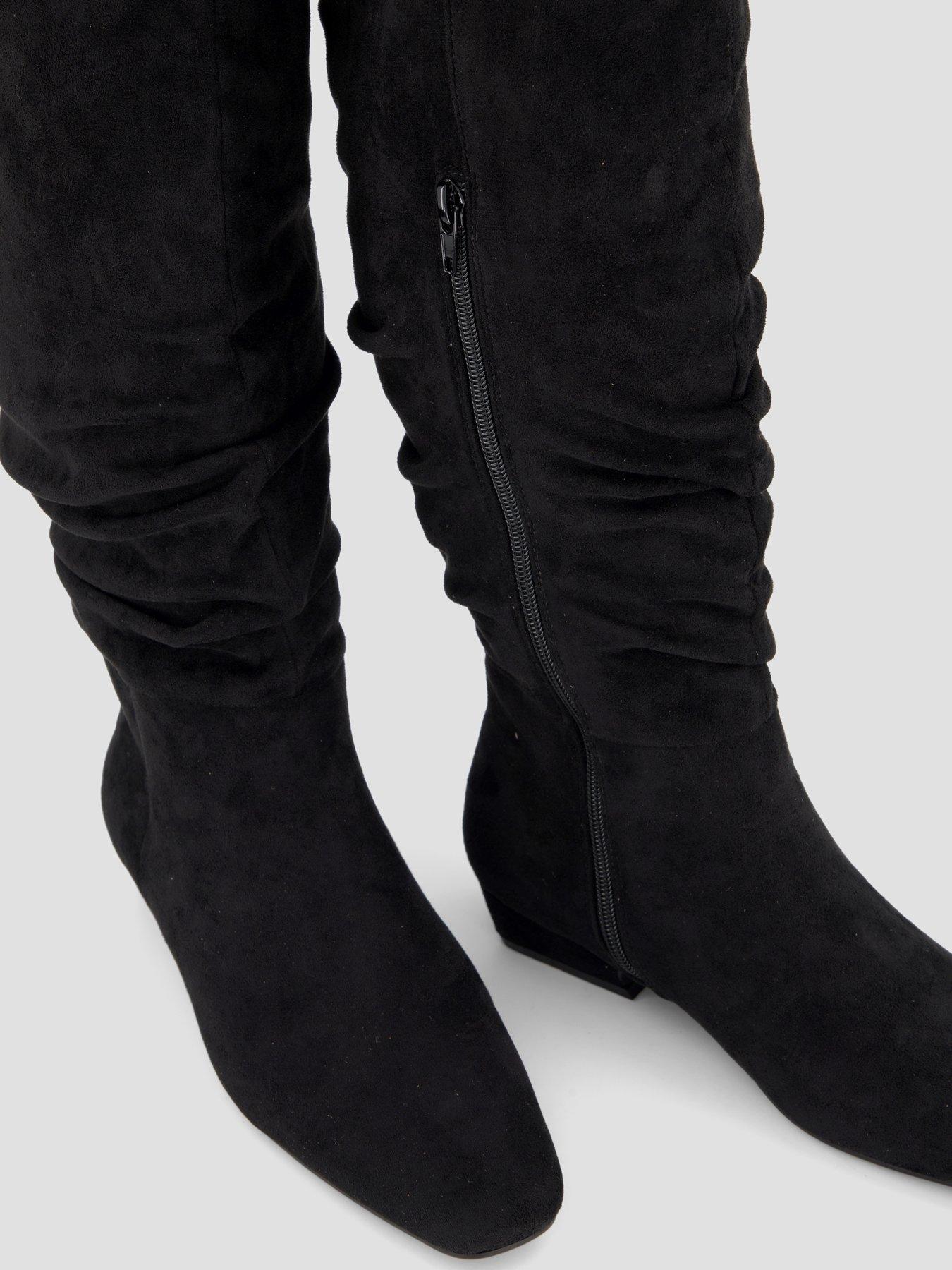 Image 6 of 7 of The Very Collection Chisel Toe Slouch Knee Boot - Black