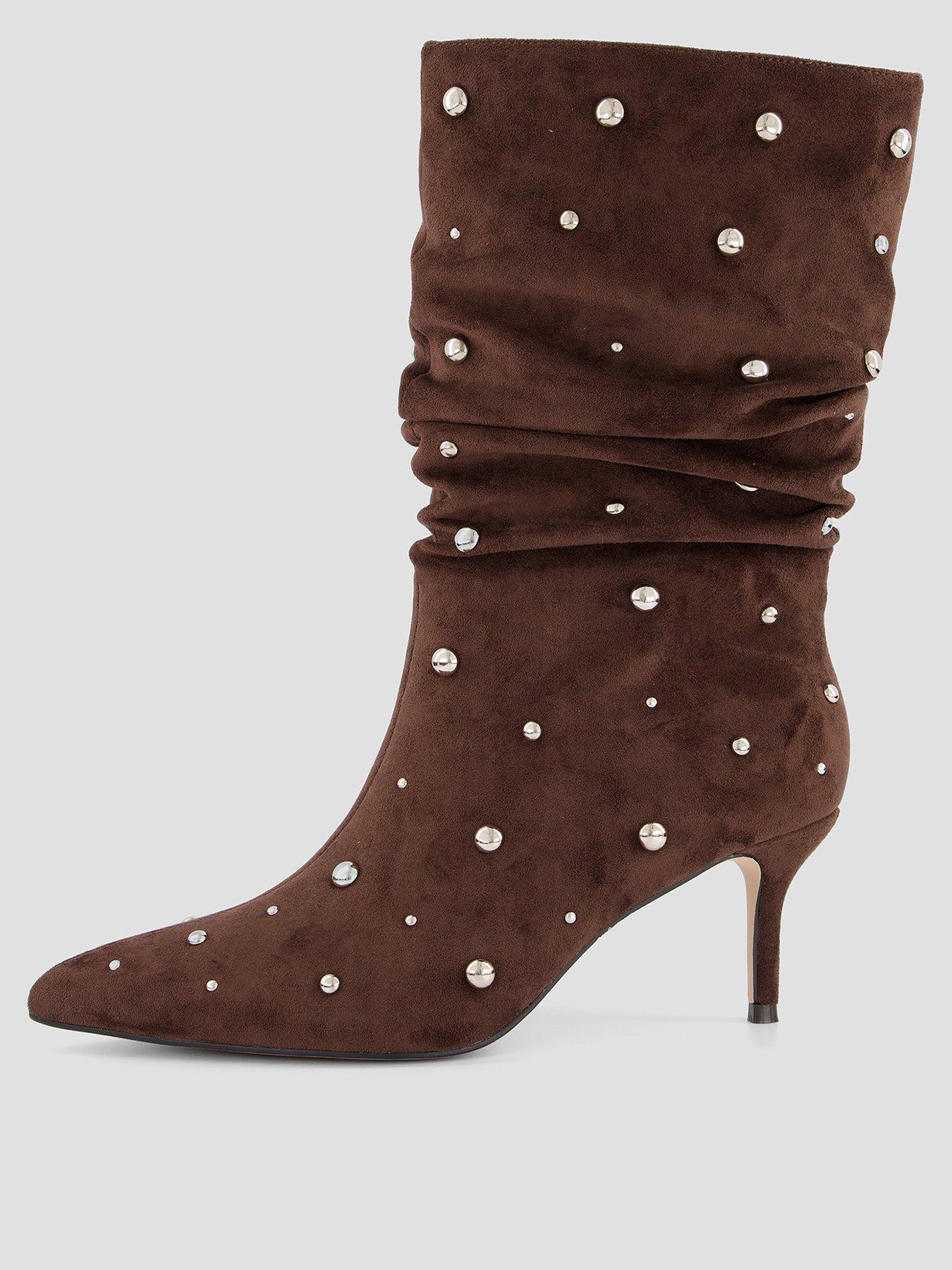 The Very Collection Slouch Calf Boot With Studs