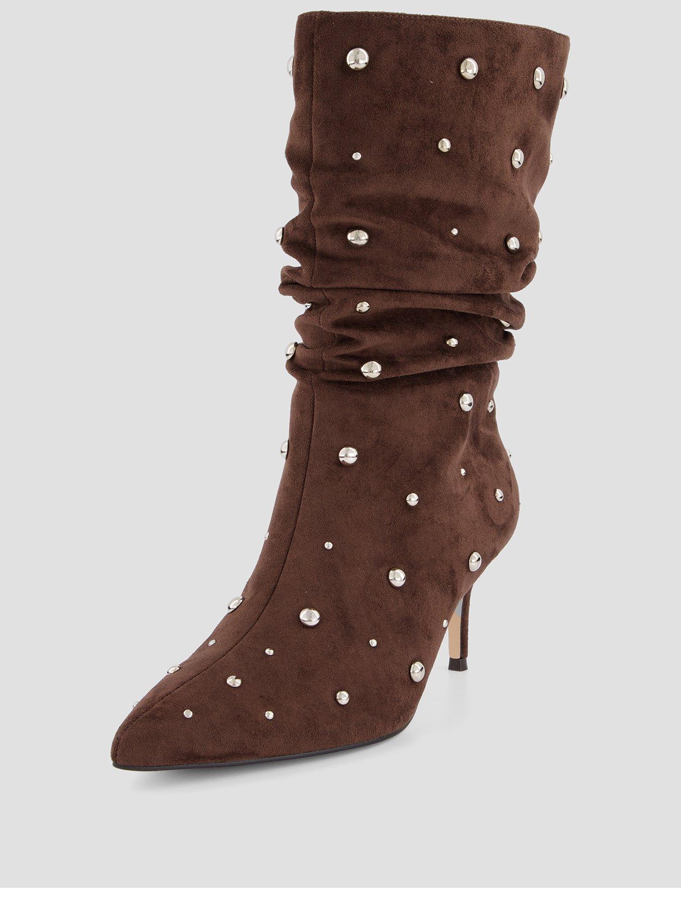 Image 2 of 7 of The Very Collection Slouch Calf Boot With Studs