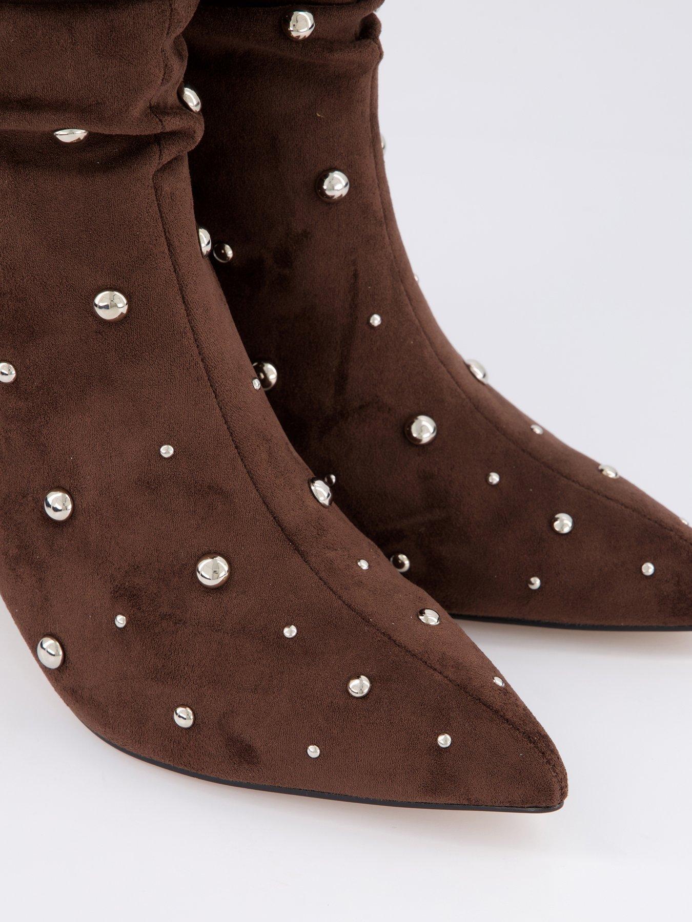 Image 5 of 7 of The Very Collection Slouch Calf Boot With Studs