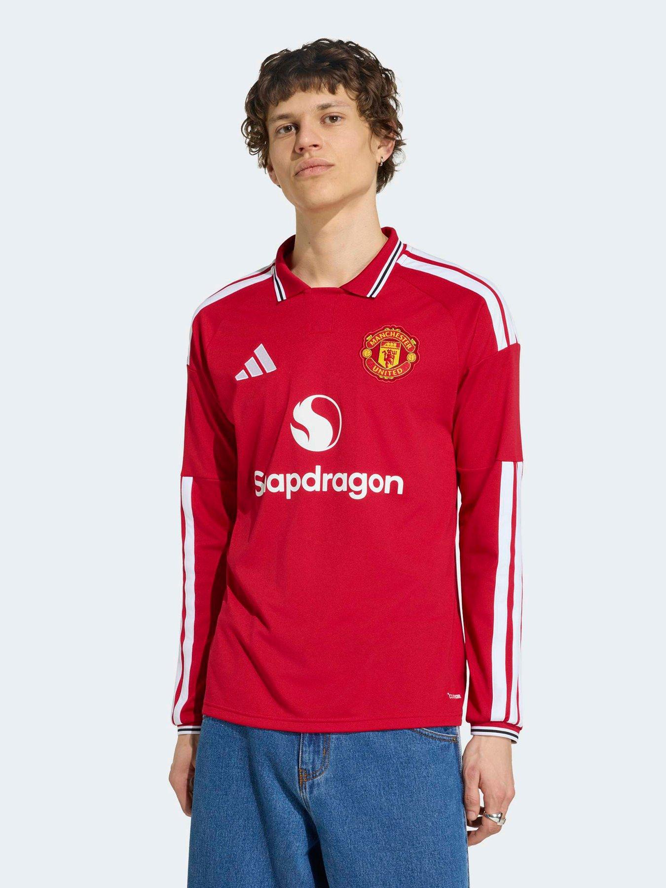 Image 1 of 5 of adidas Mens Manchester United 26/27 Home Long Sleeve Stadium Replica Shirt - Red