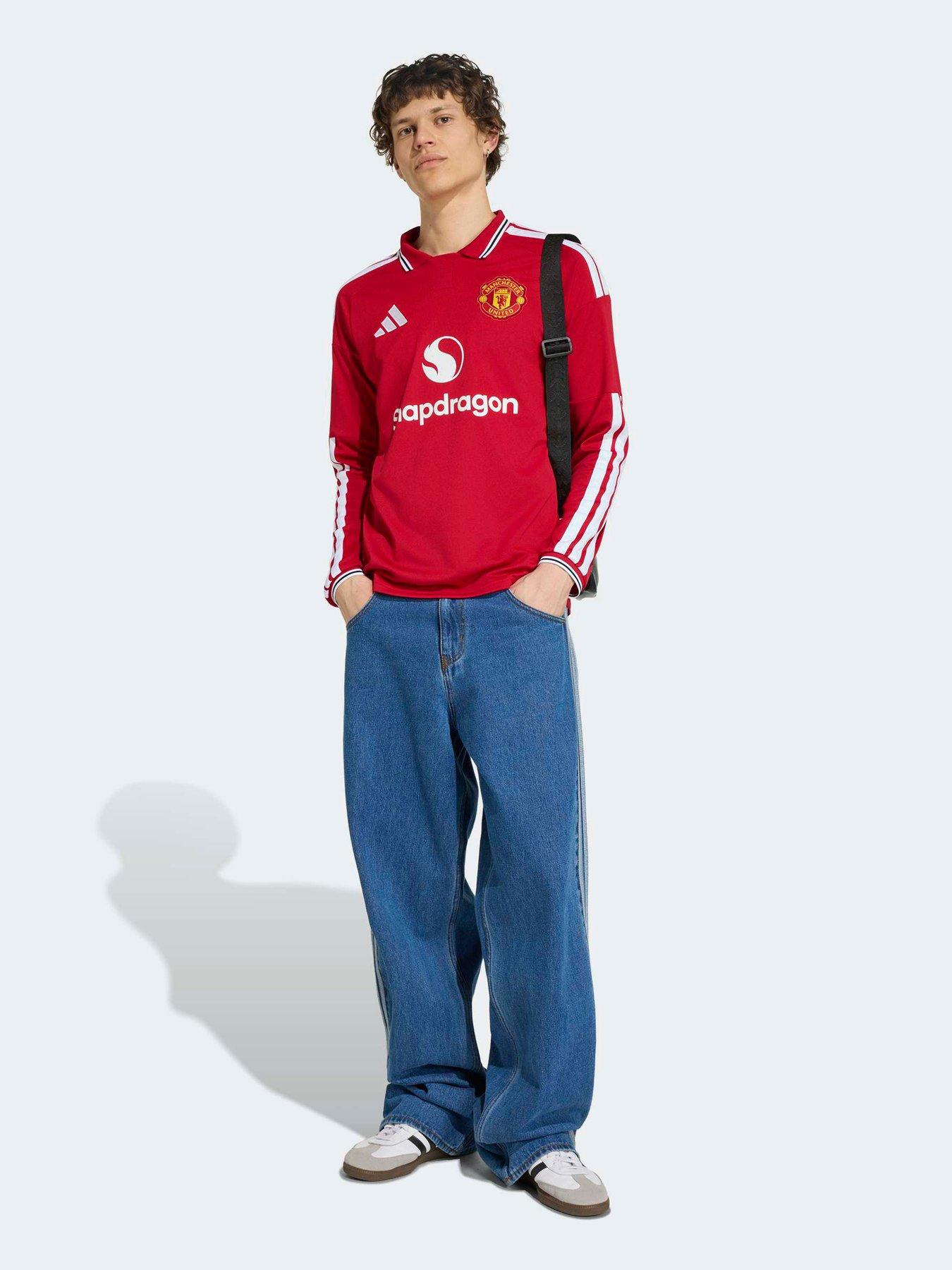 Image 3 of 5 of adidas Mens Manchester United 26/27 Home Long Sleeve Stadium Replica Shirt - Red