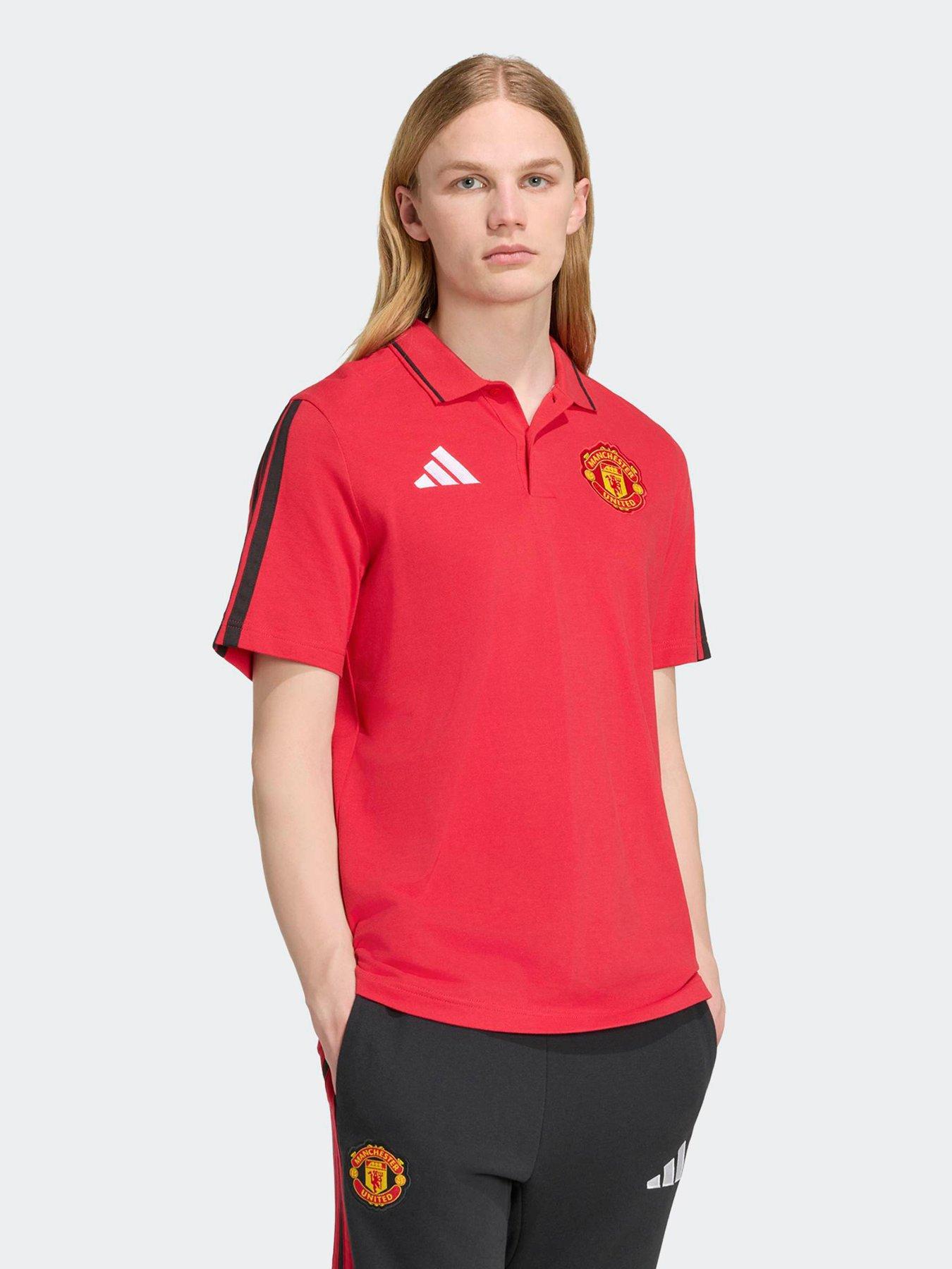 Image 1 of 5 of adidas Mens Manchester United DNA Polo Shirt - Red