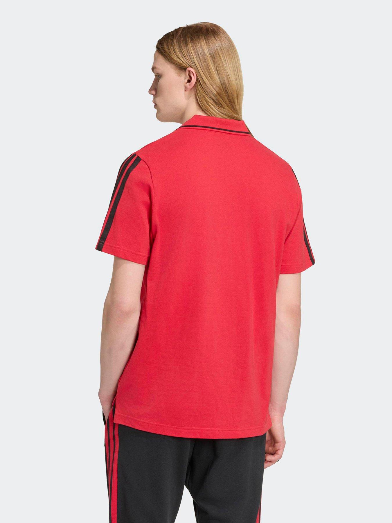 Image 2 of 5 of adidas Mens Manchester United DNA Polo Shirt - Red